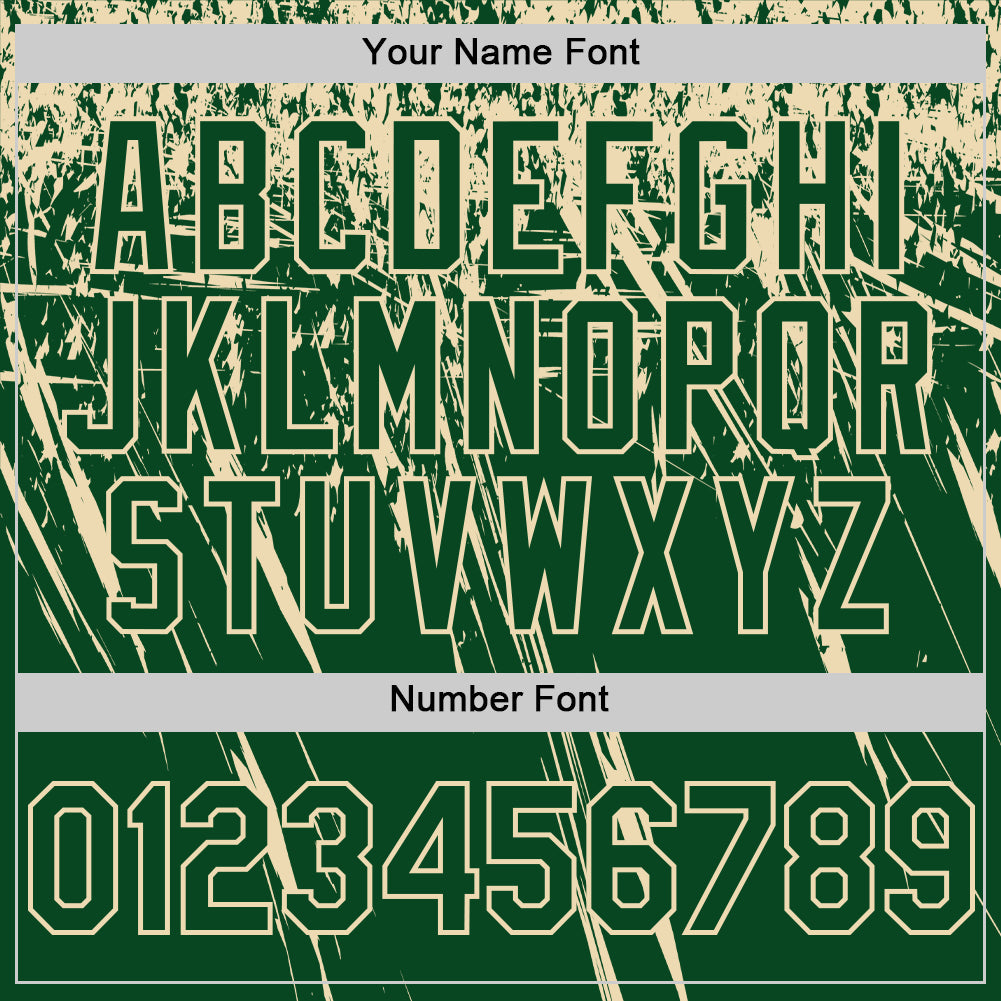 Custom Green Cream Distressed Scratch Brush Stroke Authentic Baseball Jersey view 5