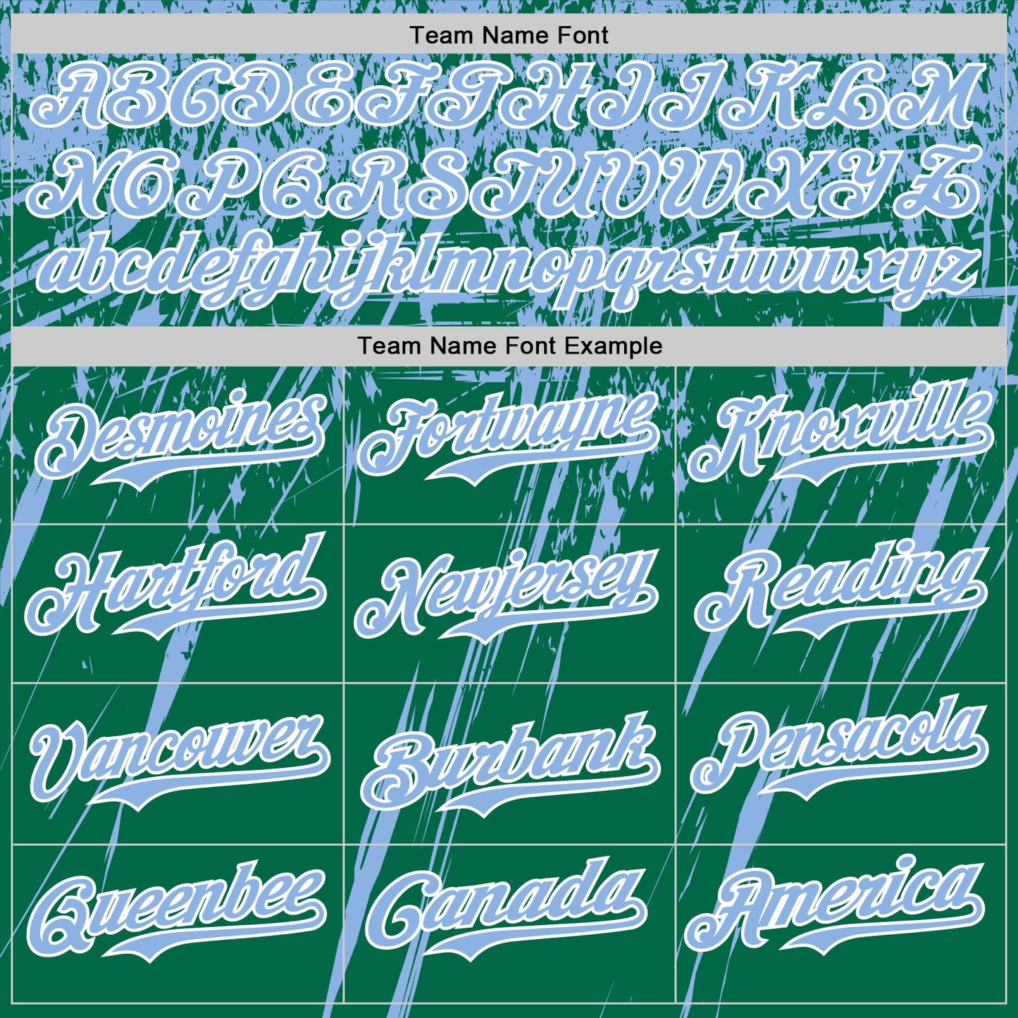 Custom Kelly Green Light Blue-White Distressed Scratch Brush Stroke Authentic Baseball Jersey view 4