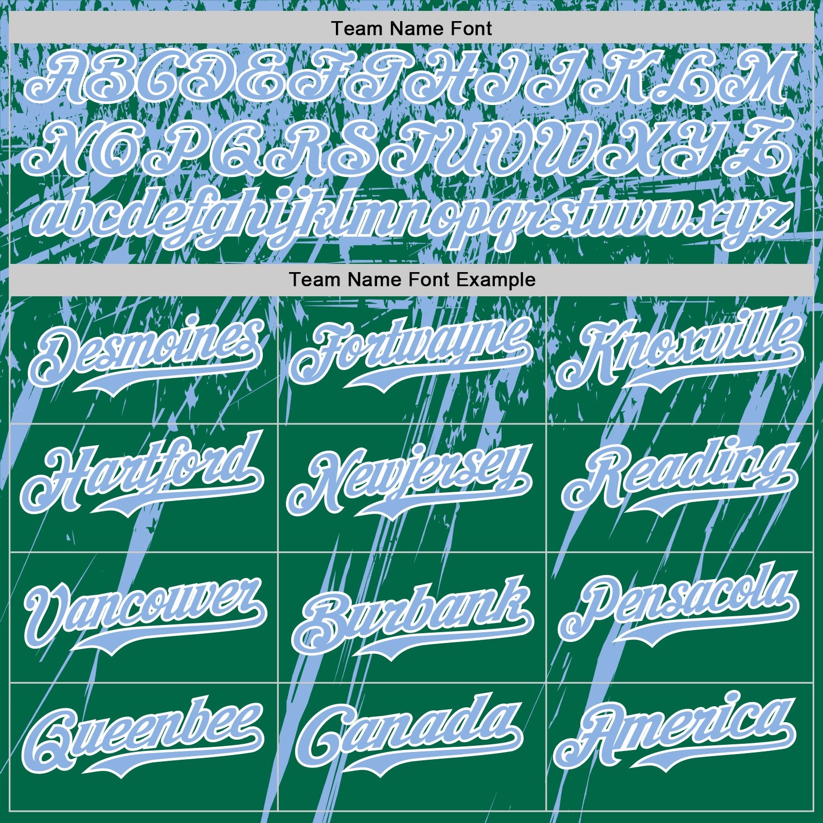 Custom Kelly Green Light Blue-White Distressed Scratch Brush Stroke Authentic Baseball Jersey view 4