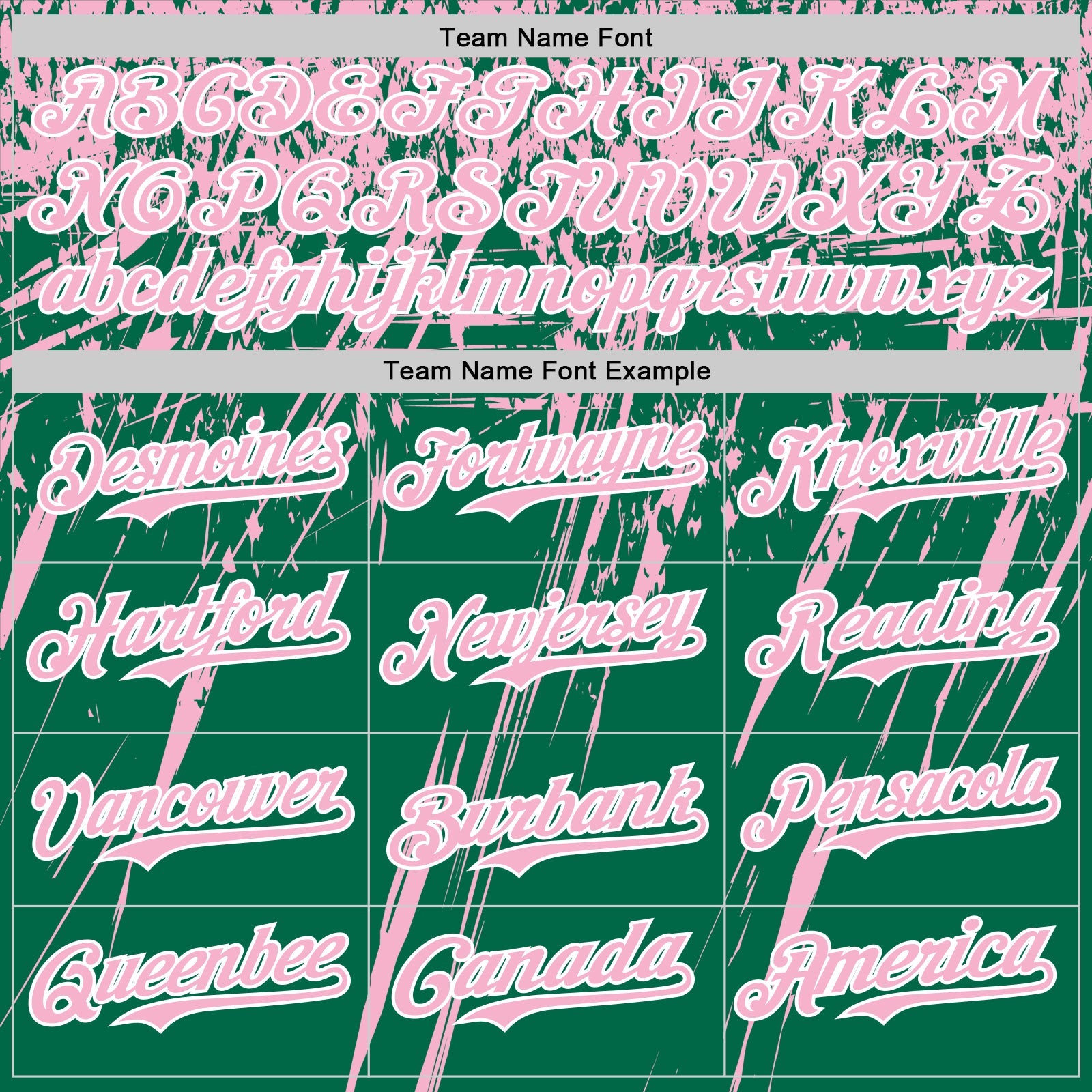 Custom Kelly Green Light Pink-White Distressed Scratch Brush Stroke Authentic Baseball Jersey view 4