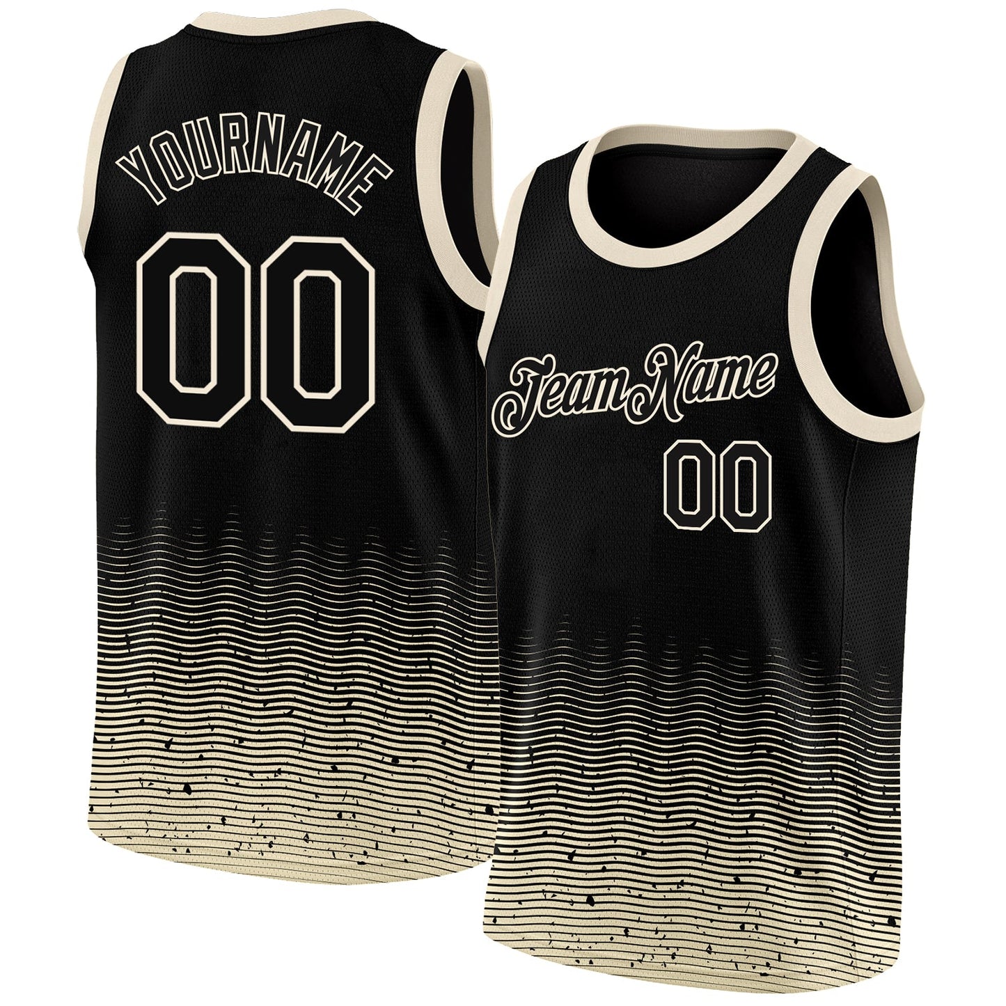 Custom Black Cream Fade Fashion Authentic City Edition Basketball Jersey - Main View