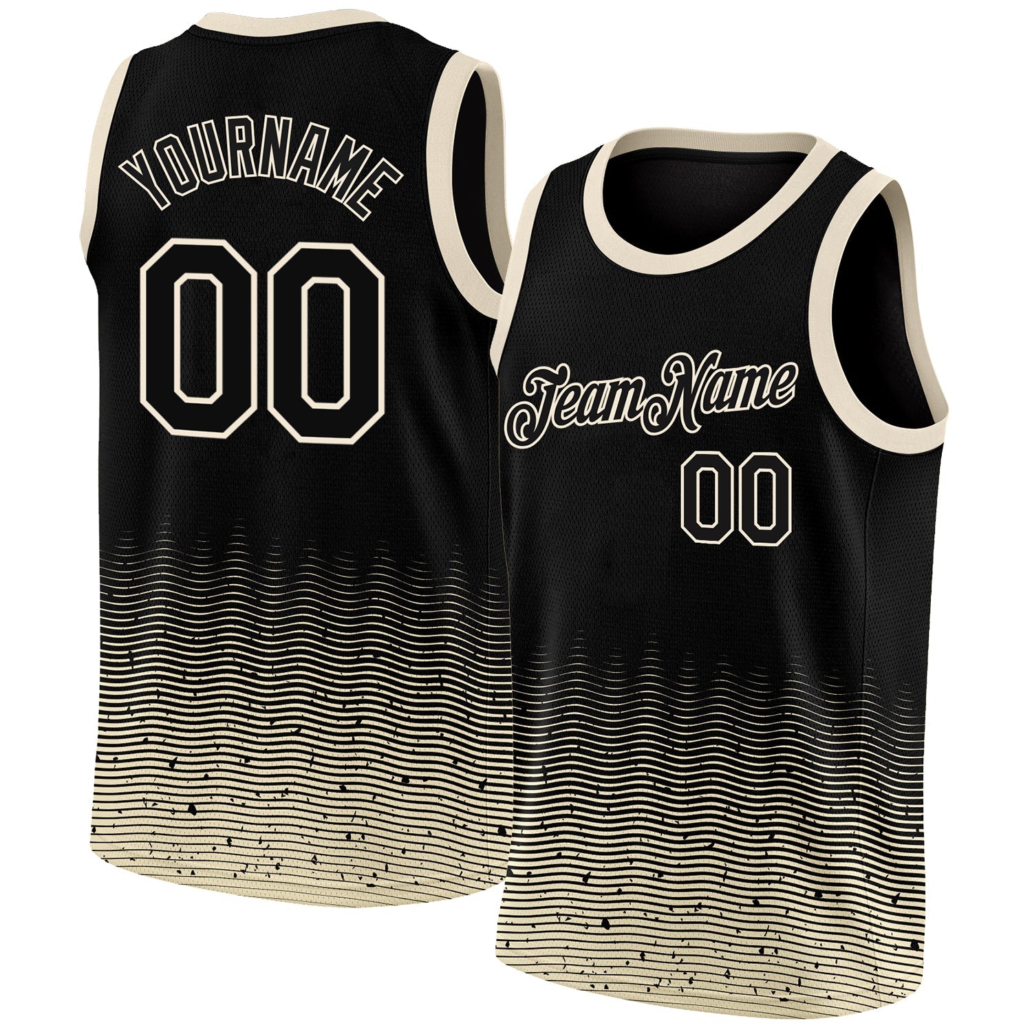 Custom Black Cream Fade Fashion Authentic City Edition Basketball Jersey - Main View