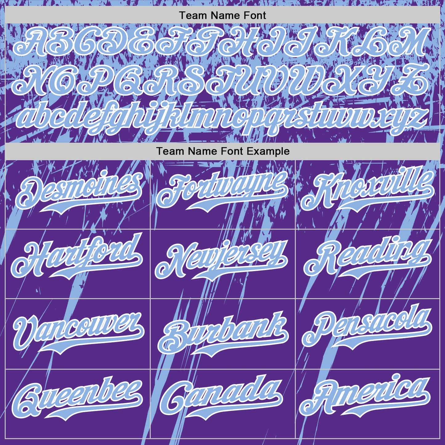 Custom Purple Light Blue-White Distressed Scratch Brush Stroke Authentic Baseball Jersey view 4