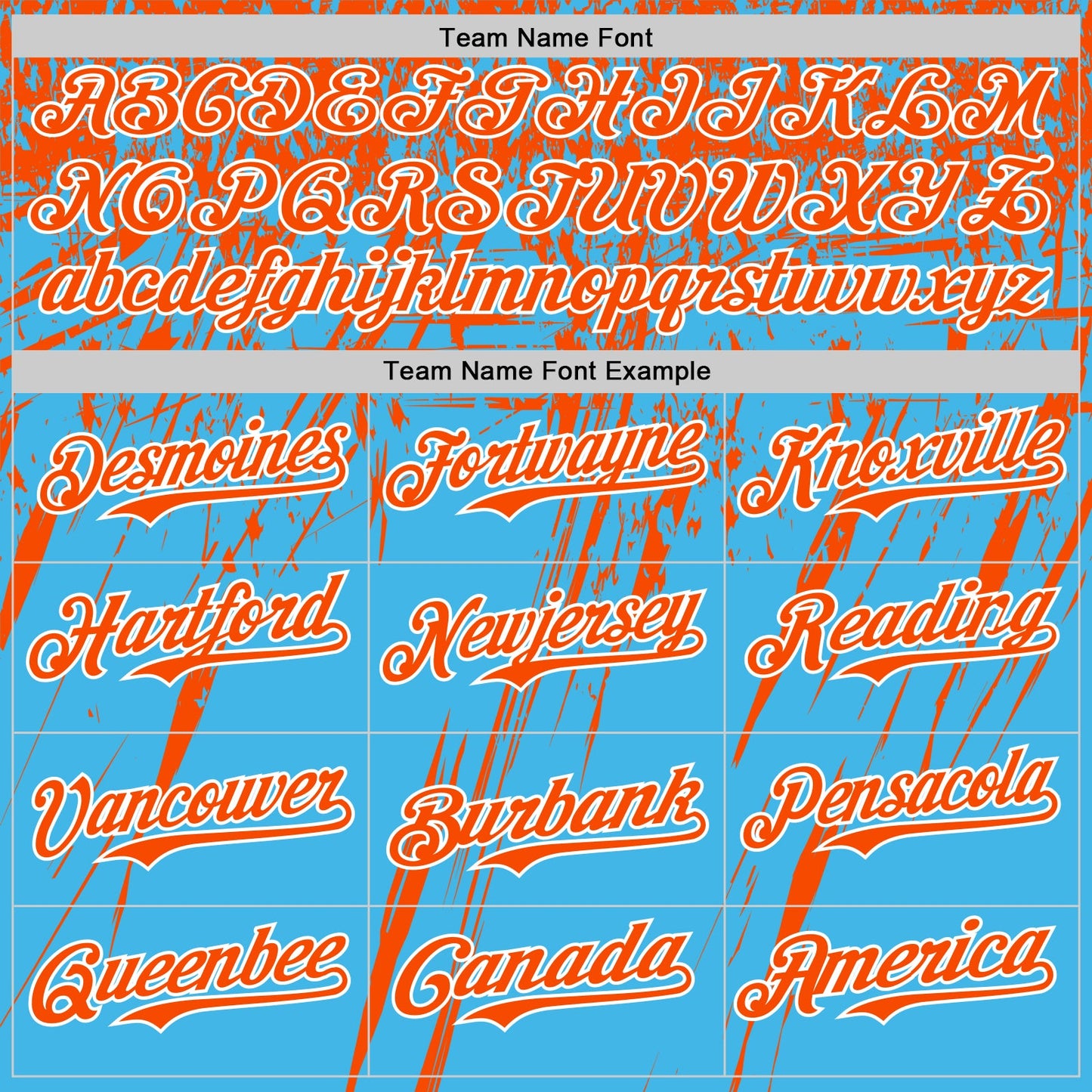 Custom Sky Blue Orange-White Distressed Scratch Brush Stroke Authentic Baseball Jersey view 4
