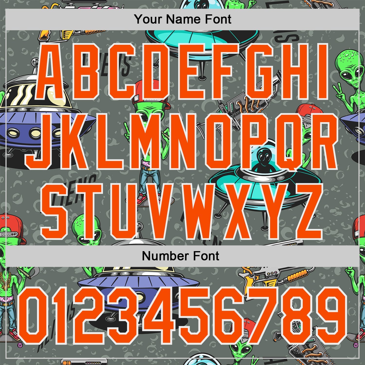 Custom Gray Orange-White Alien UFO Space Authentic Baseball Jersey view 5
