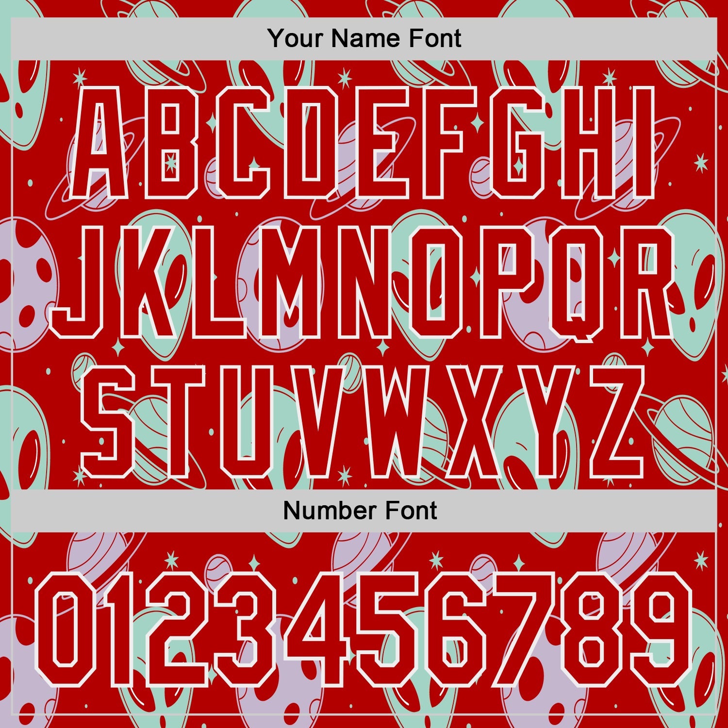 Custom Red White Alien UFO Space Authentic Baseball Jersey view 5