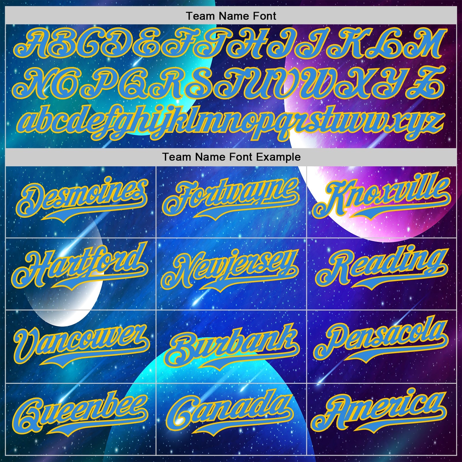 Custom Navy Electric Blue-Yellow Alien UFO Space Galaxy Authentic Baseball Jersey view 4