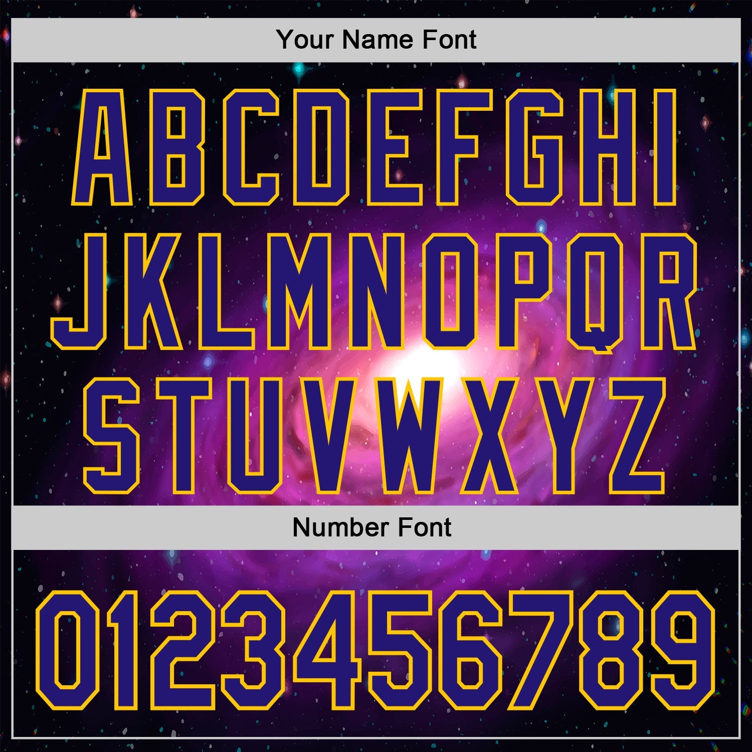 Custom Black Dark Purple-Yellow Alien UFO Space Galaxy Authentic Baseball Jersey view 5