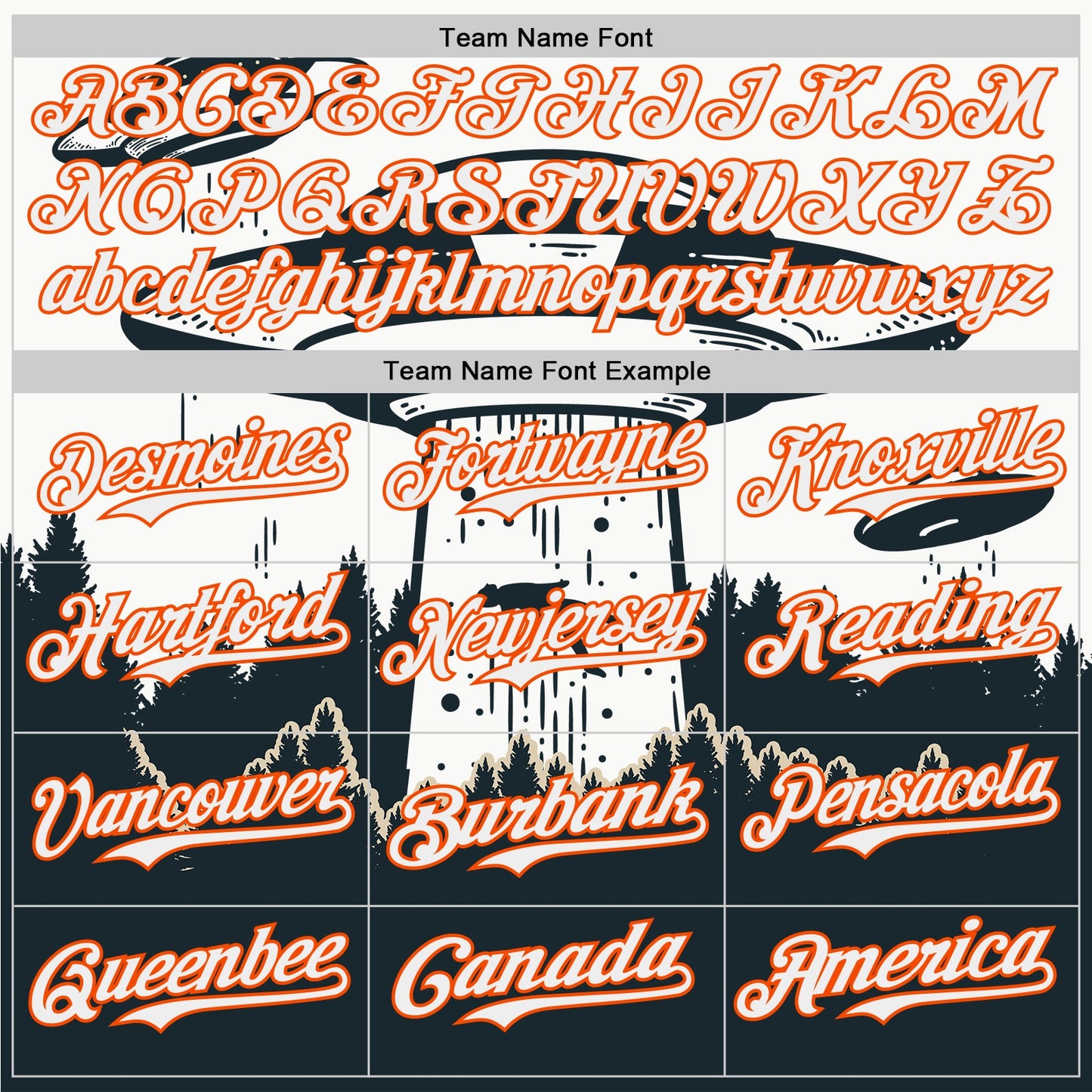 Custom White Orange-Black UFO Alien Abduction Authentic Baseball Jersey view 4