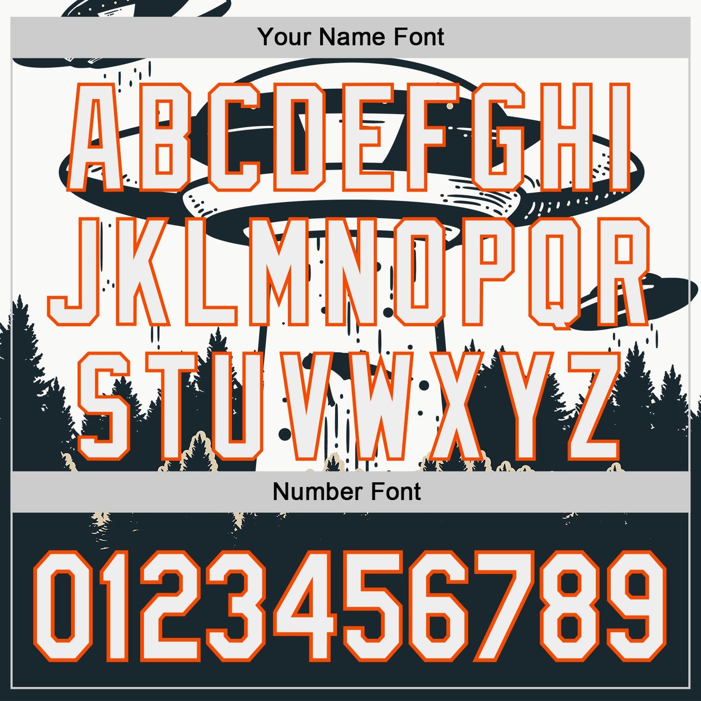 Custom White Orange-Black UFO Alien Abduction Authentic Baseball Jersey view 5