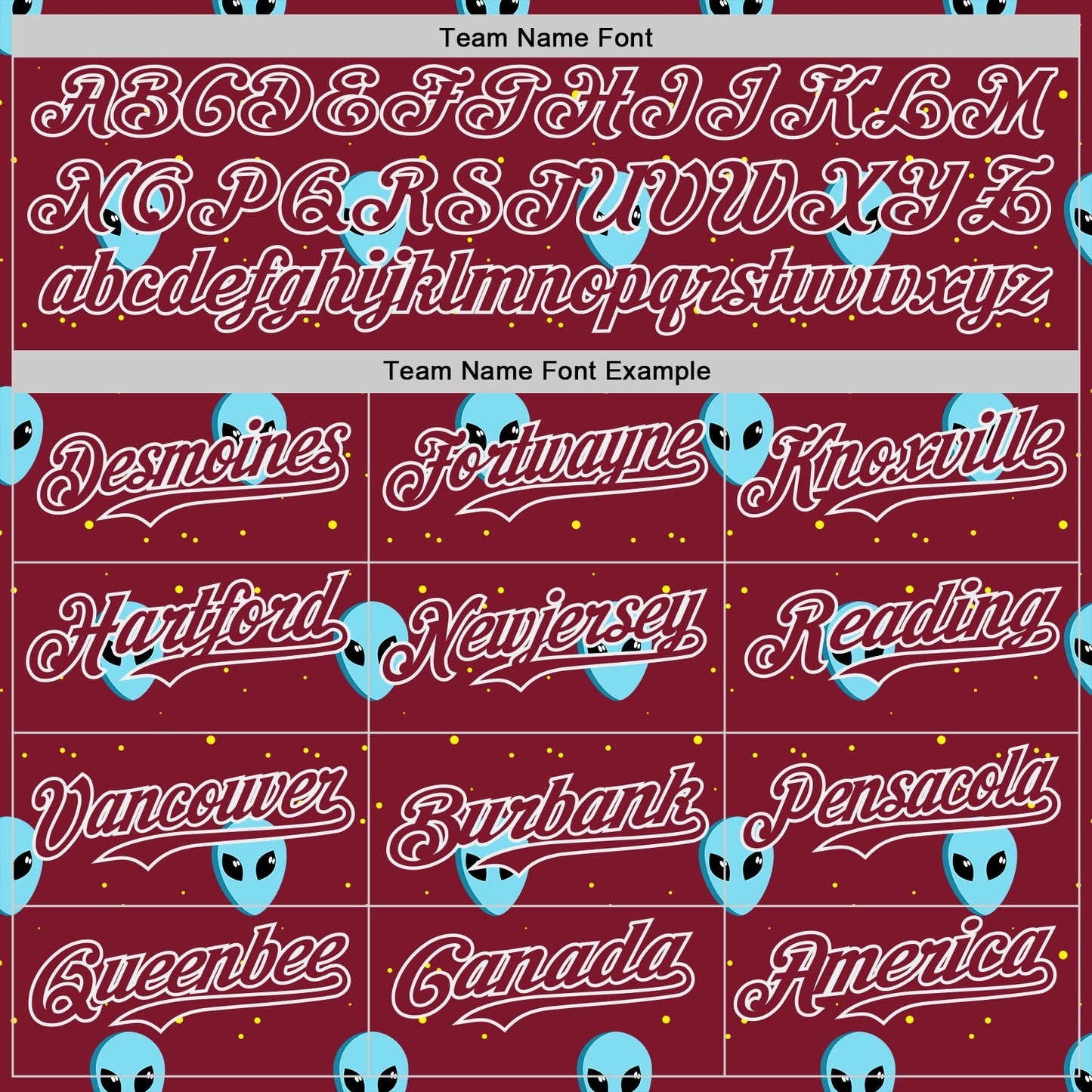 Custom Crimson White Cartoon Alien Galaxy Authentic Baseball Jersey view 4