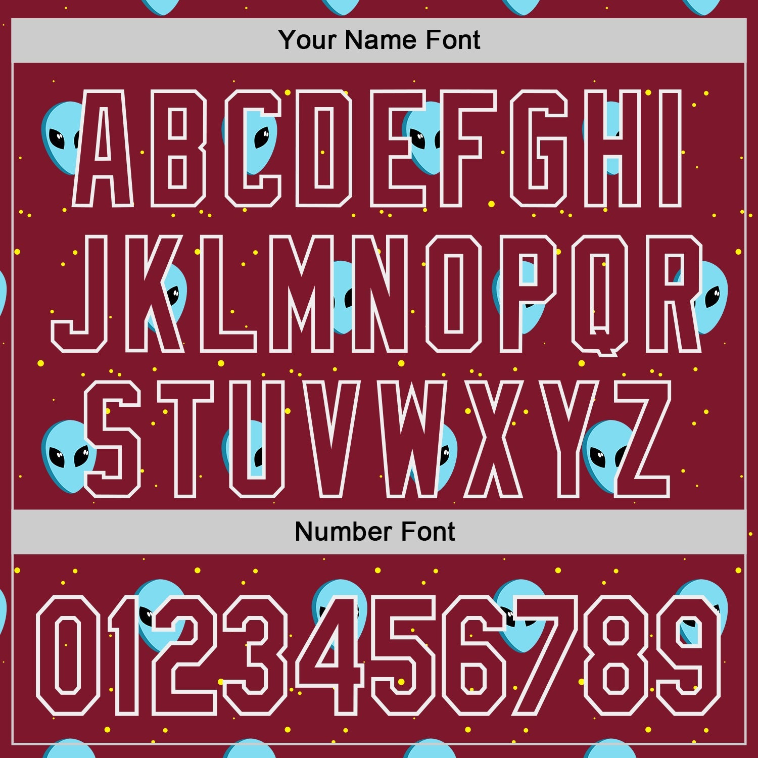 Custom Crimson White Cartoon Alien Galaxy Authentic Baseball Jersey view 5
