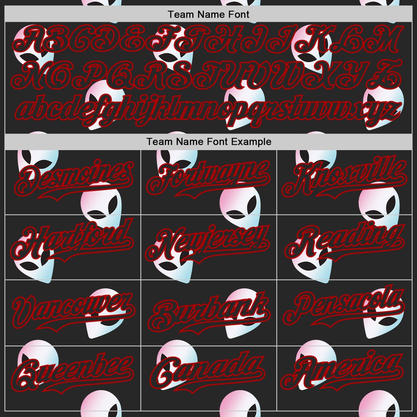 Custom Black Red Cartoon Alien Authentic Baseball Jersey view 4