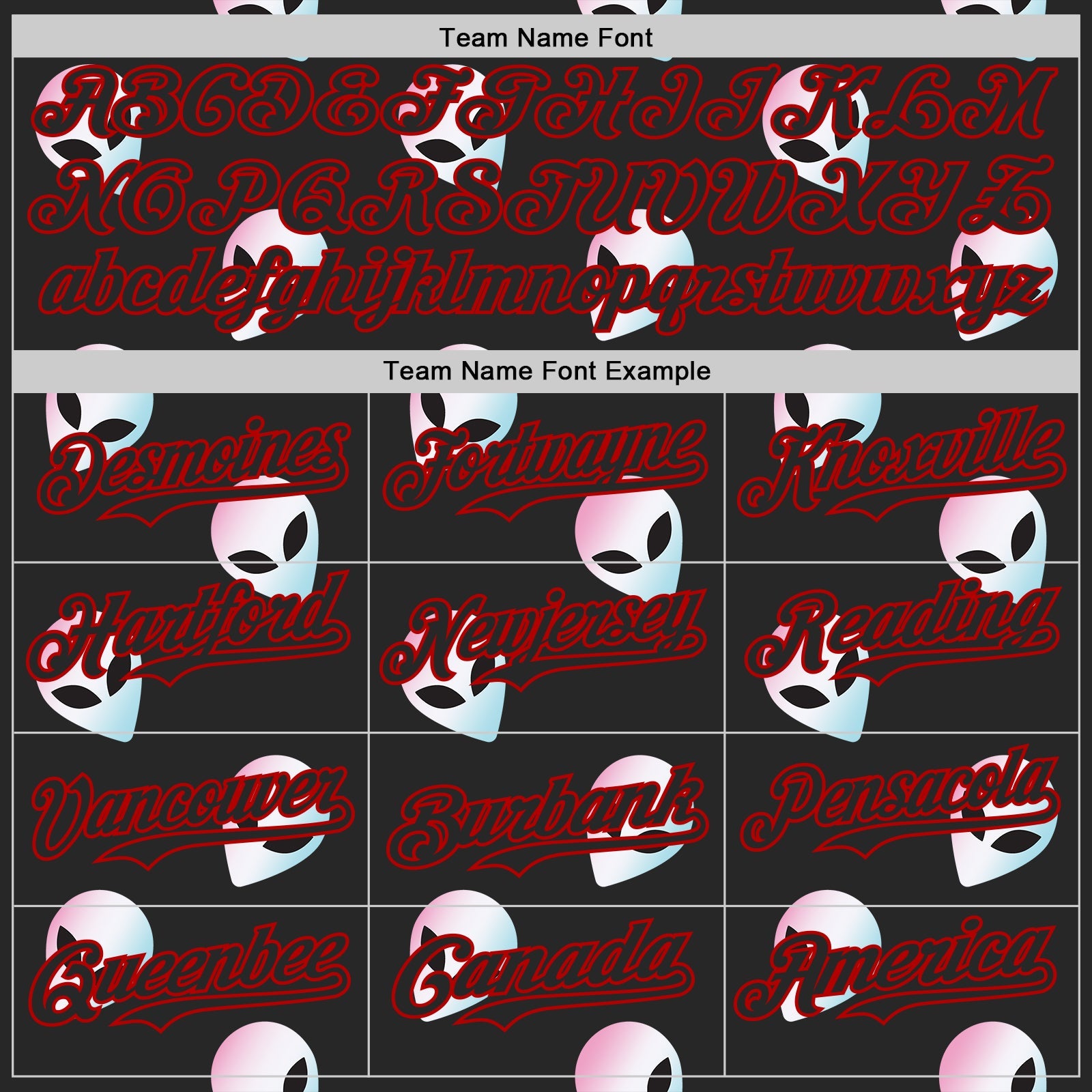 Custom Black Red Cartoon Alien Authentic Baseball Jersey view 4