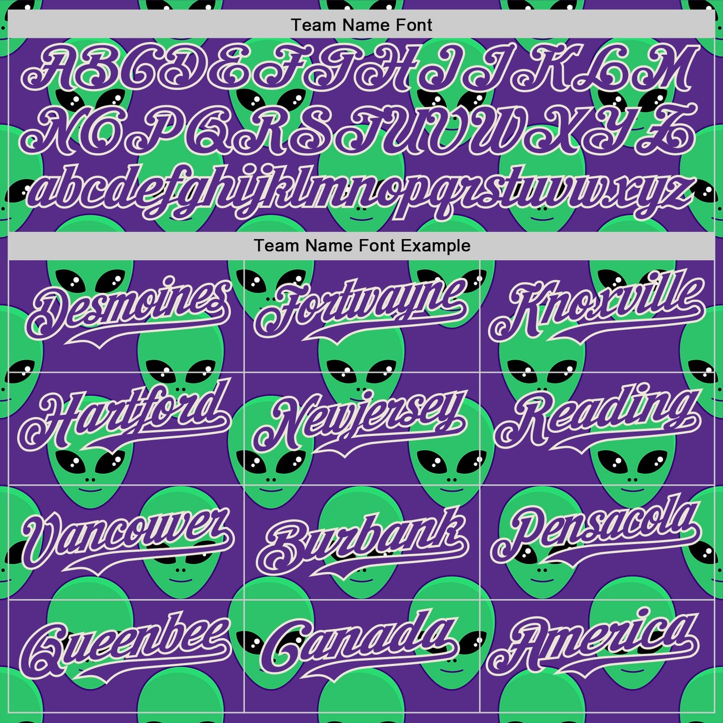 Custom Purple Green-Cream Cartoon Alien Authentic Baseball Jersey view 4