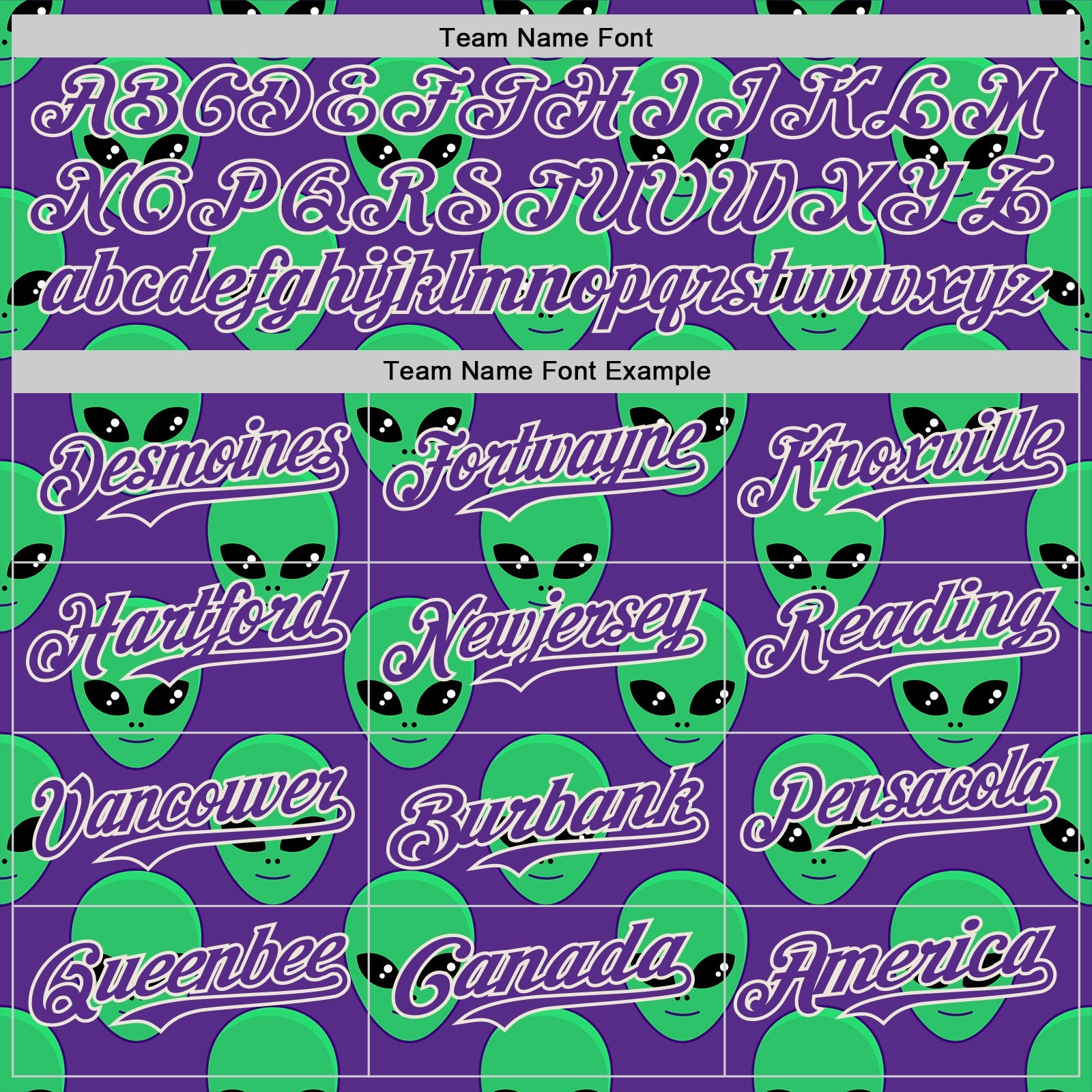 Custom Purple Green-Cream Cartoon Alien Authentic Baseball Jersey view 4