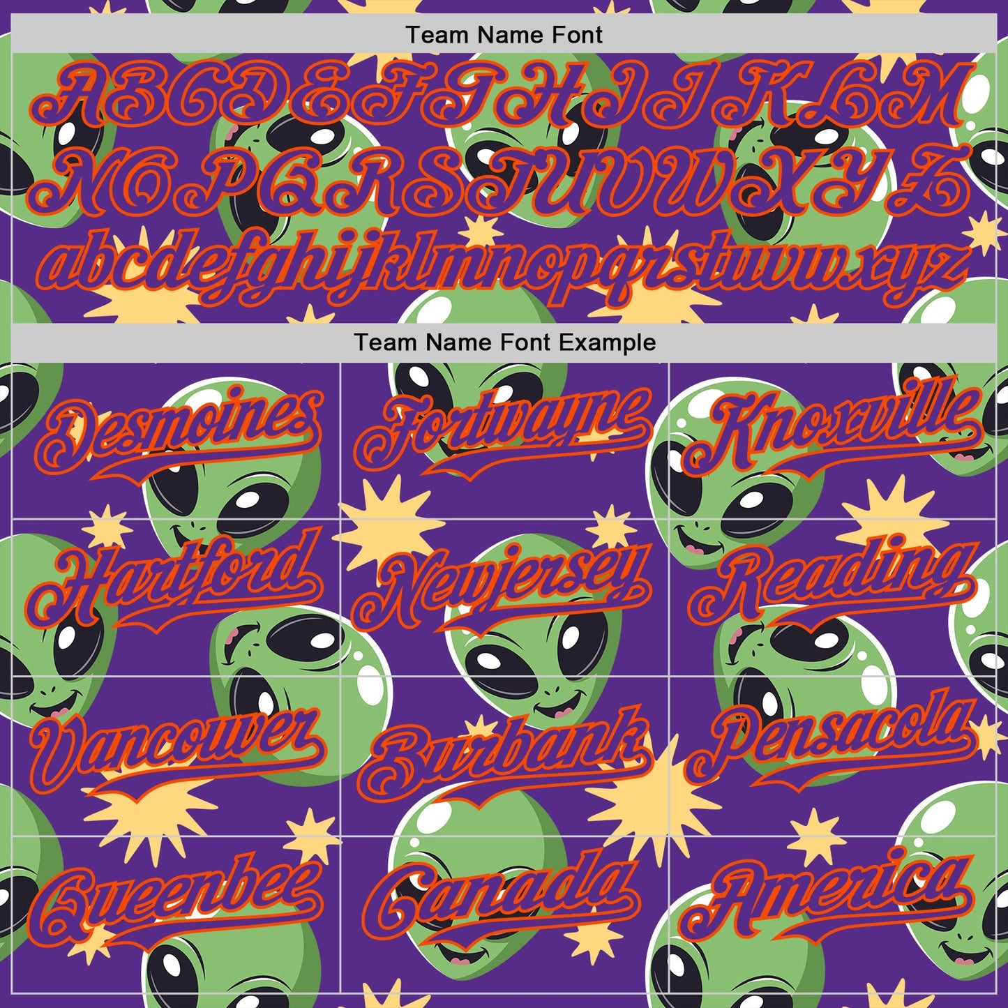 Custom Purple Green-Orange Cartoon Alien Authentic Baseball Jersey view 4