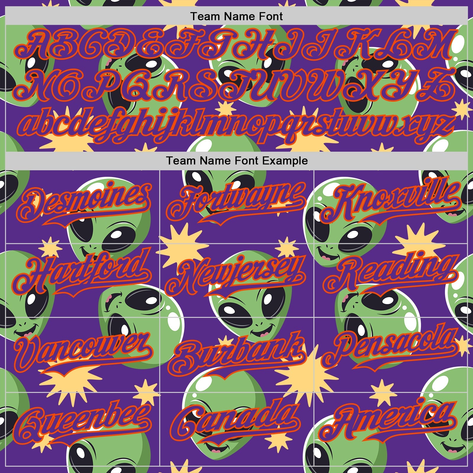 Custom Purple Green-Orange Cartoon Alien Authentic Baseball Jersey view 4