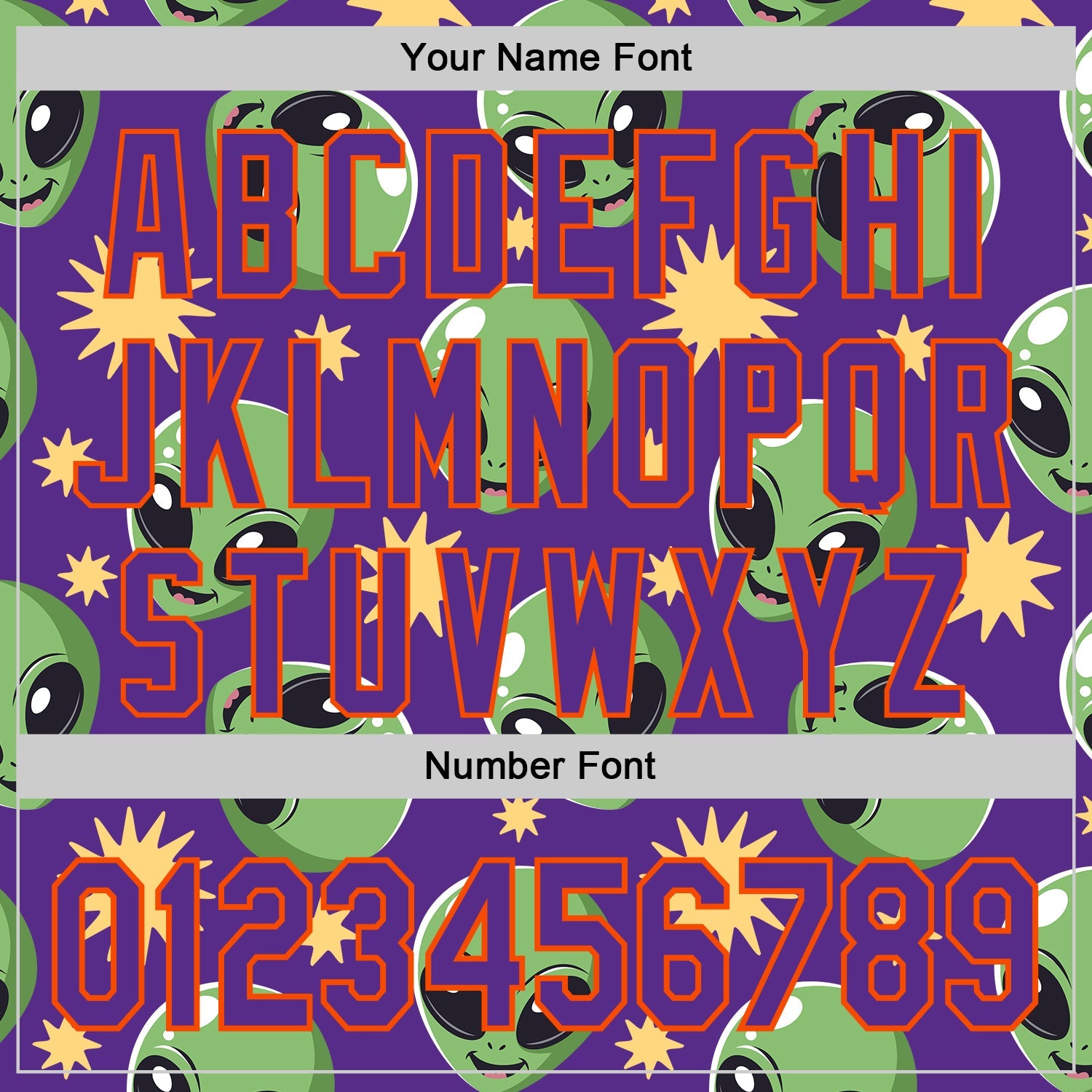 Custom Purple Green-Orange Cartoon Alien Authentic Baseball Jersey view 5