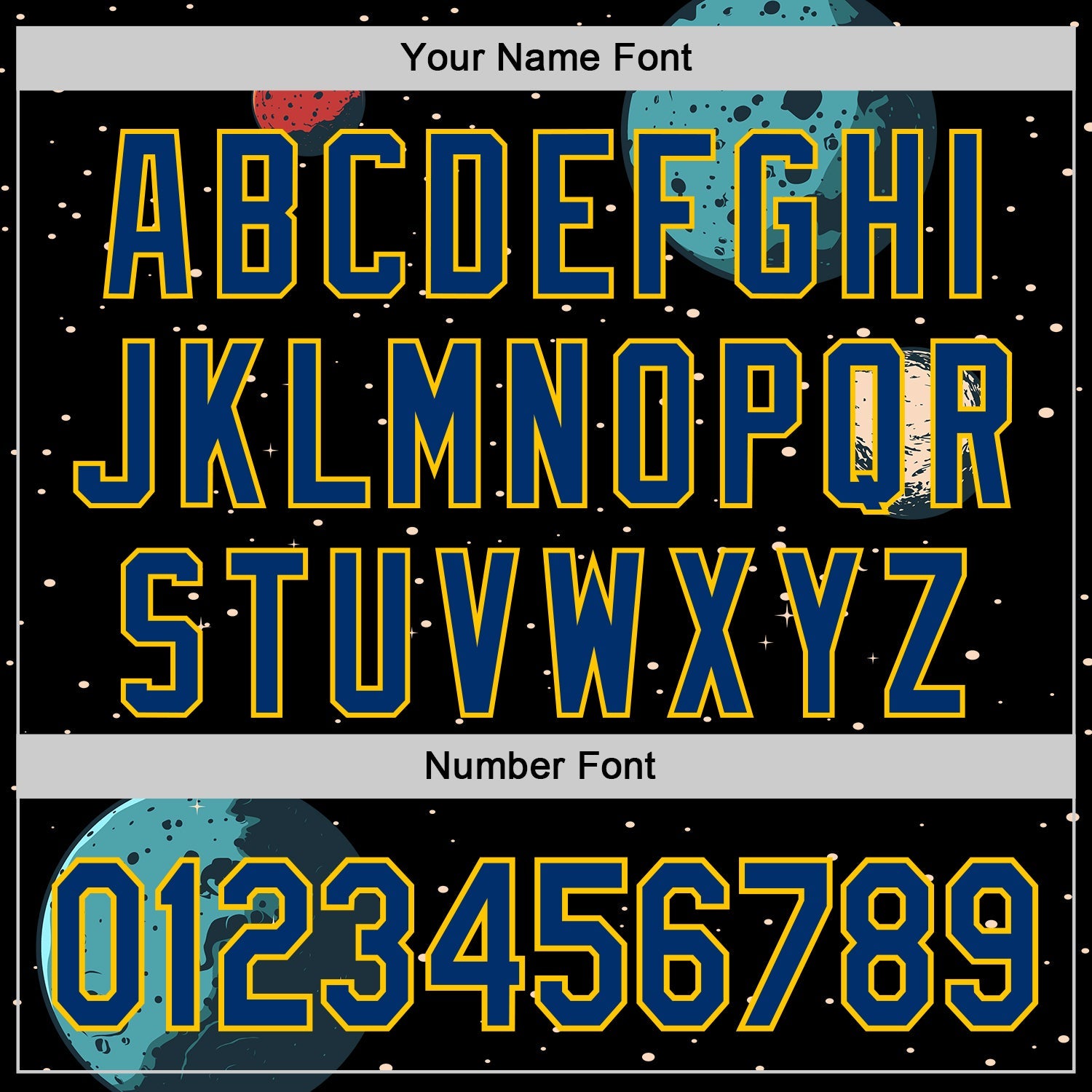 Custom Black US Navy Blue-Yellow Alien UFO Interstellar Starship Galaxy Authentic Baseball Jersey view 5