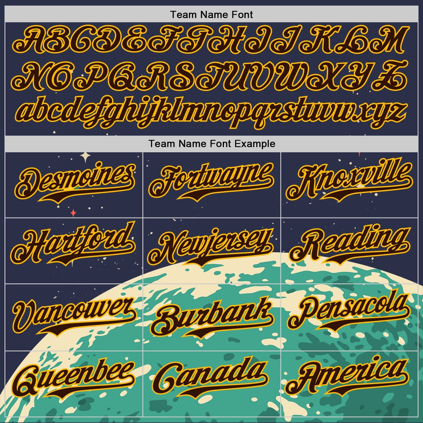 Custom Navy Brown-Gold Alien UFO Psychedelic Galaxy Authentic Baseball Jersey view 4