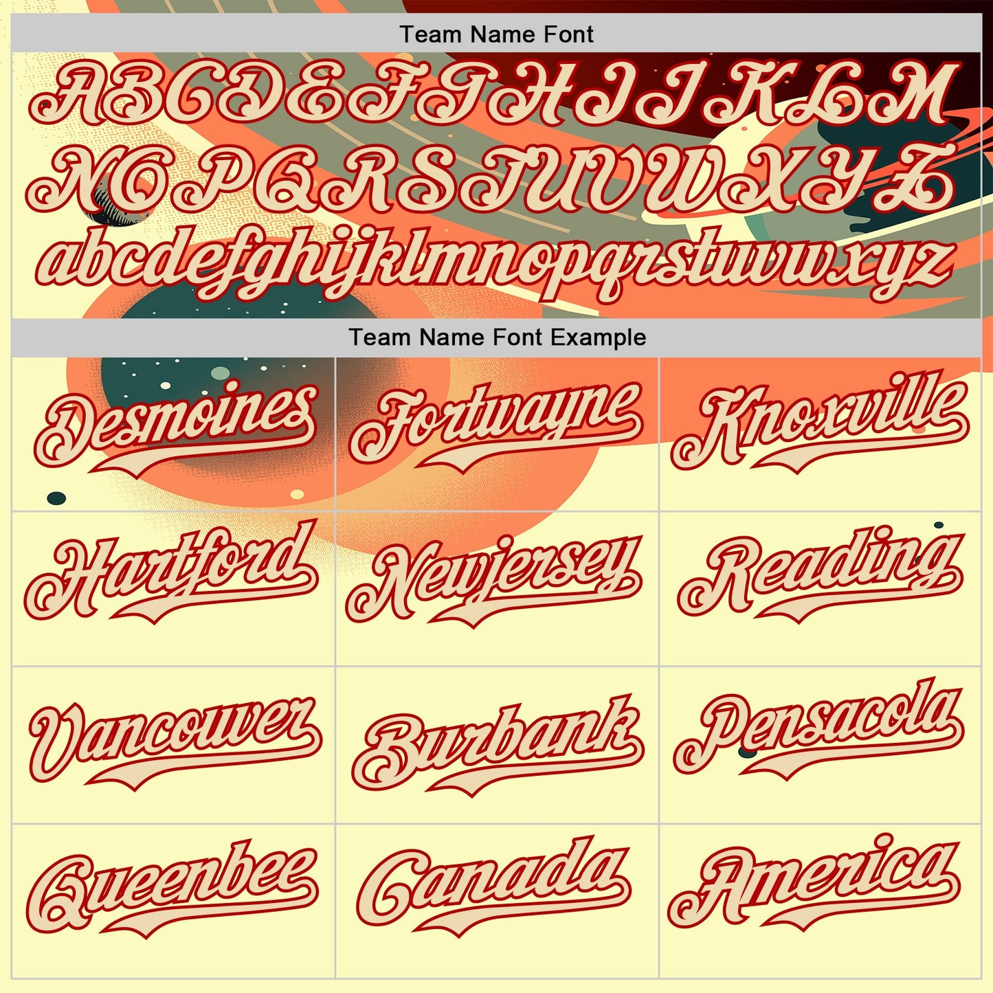 Custom Orange Cream-Red Alien Spaceship Fleet UFO Galaxy Authentic Baseball Jersey view 4