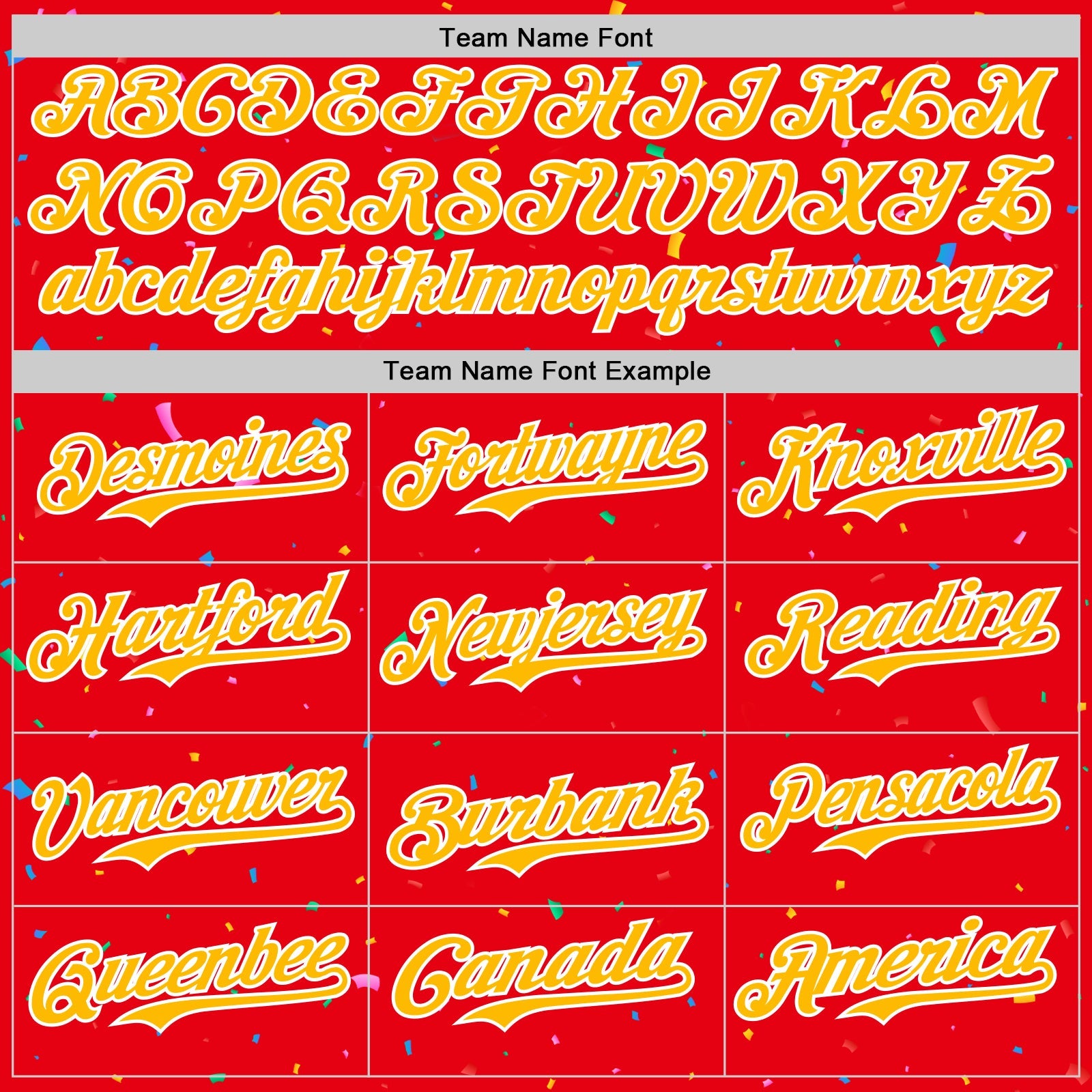 Custom Fire Red Gold-White 3D Pattern Design Confetti Colorful Speckle Authentic Baseball Jersey view 4