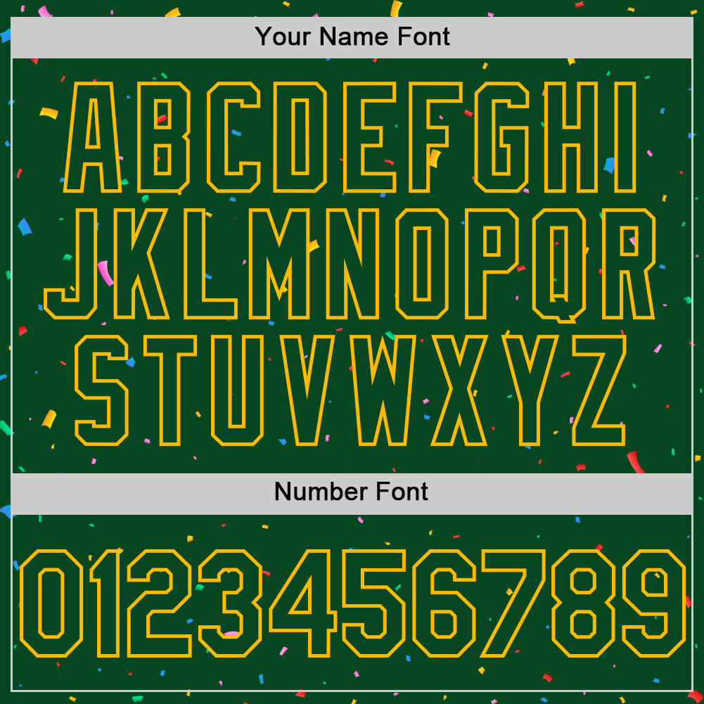 Custom Green Gold 3D Pattern Design Confetti Colorful Speckle Authentic Baseball Jersey view 5