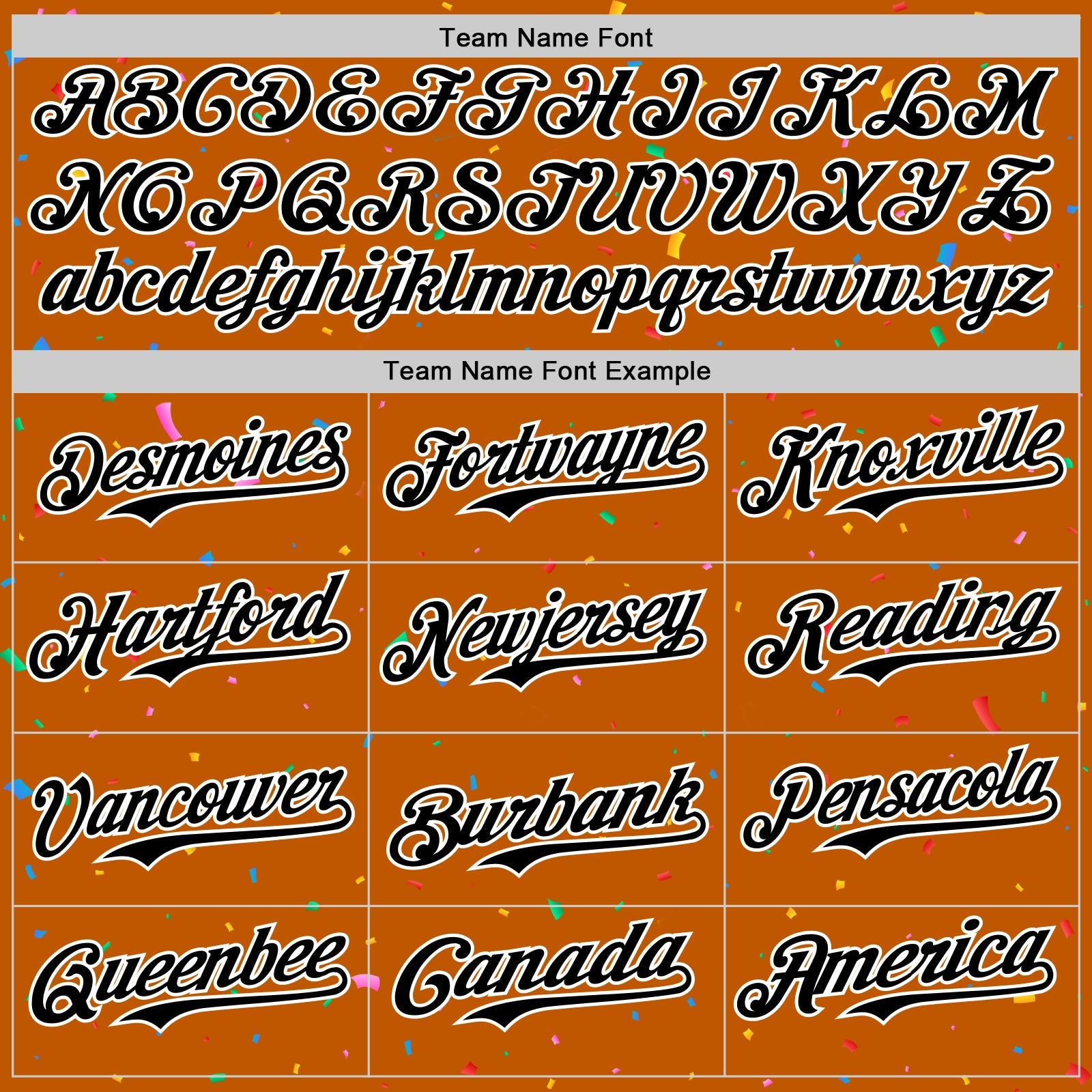 Custom Texas Orange Black-White 3D Pattern Design Confetti Colorful Speckle Authentic Baseball Jersey view 4