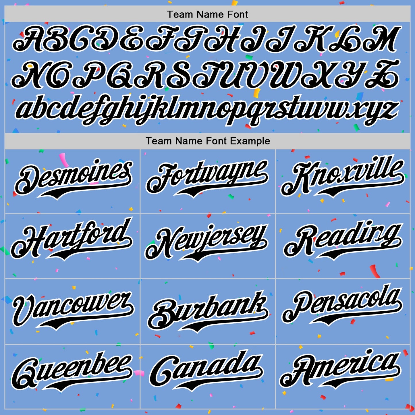 Custom Powder Blue Black-White 3D Pattern Design Confetti Colorful Speckle Authentic Baseball Jersey view 4