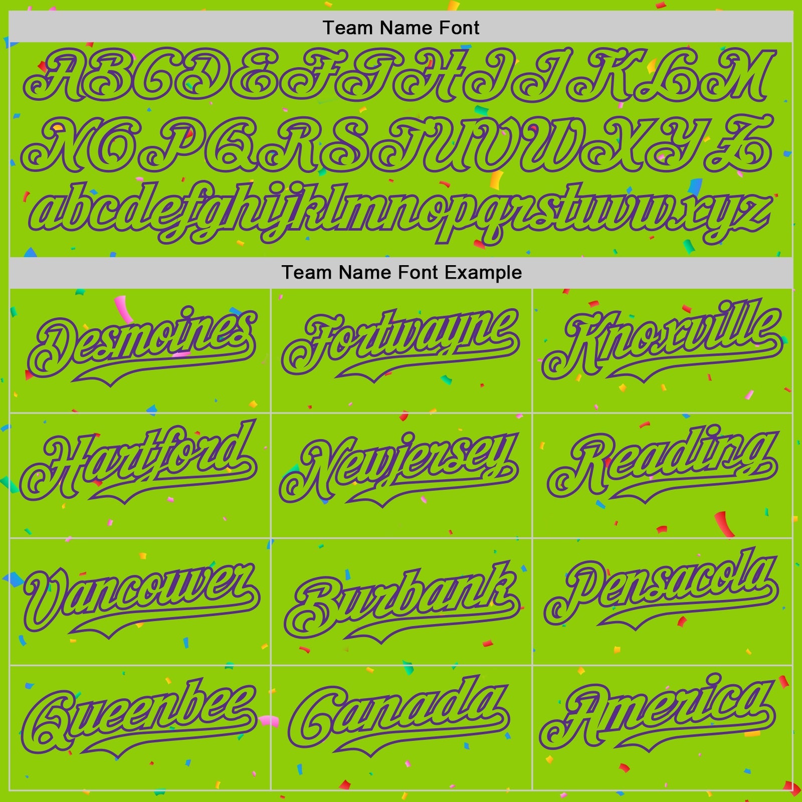 Custom Neon Green Purple 3D Pattern Design Confetti Colorful Speckle Authentic Baseball Jersey view 4