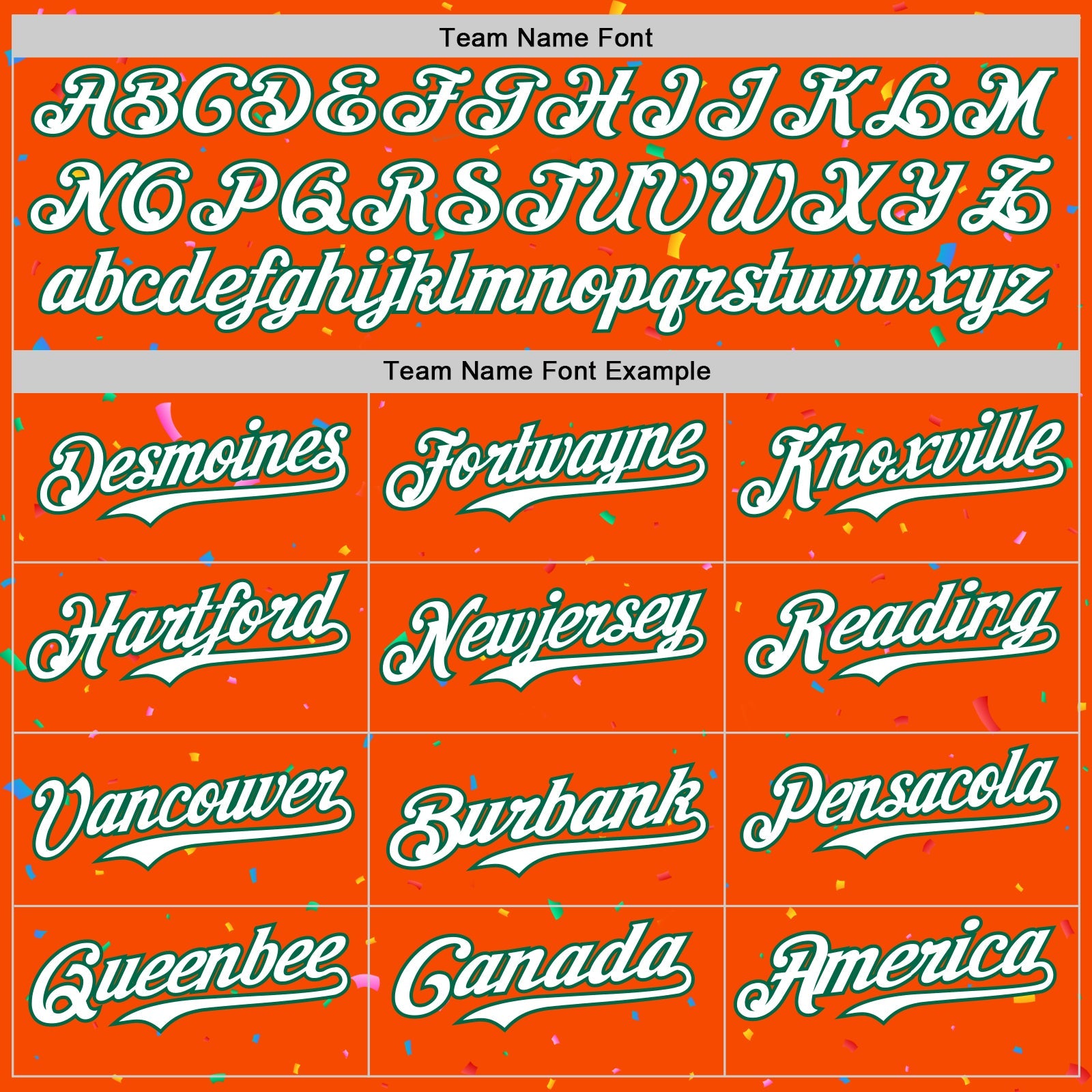 Custom Orange White-Kelly Green 3D Pattern Design Confetti Colorful Speckle Authentic Baseball Jersey view 4