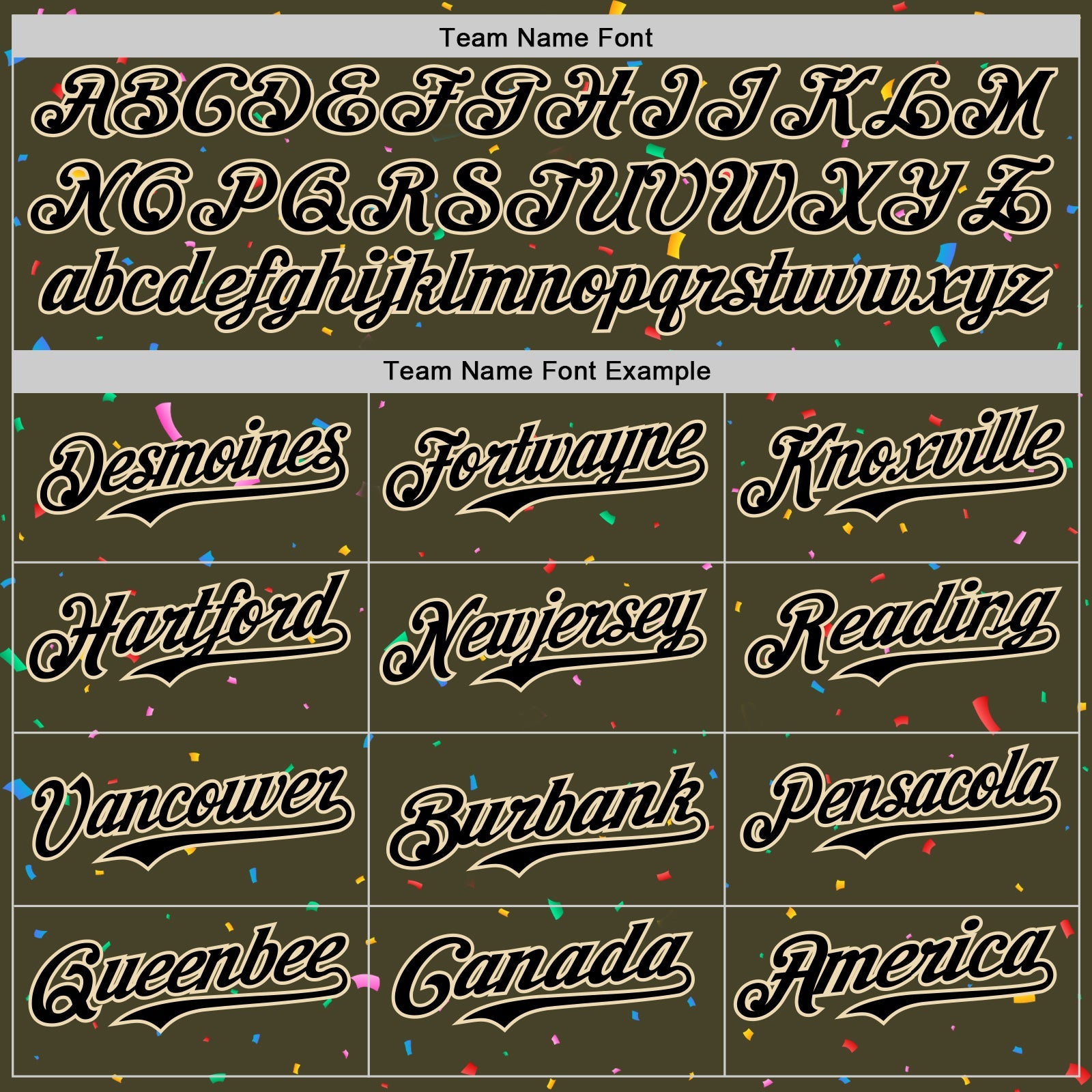 Custom Olive Black-Cream 3D Pattern Design Confetti Colorful Speckle Authentic Baseball Jersey view 4