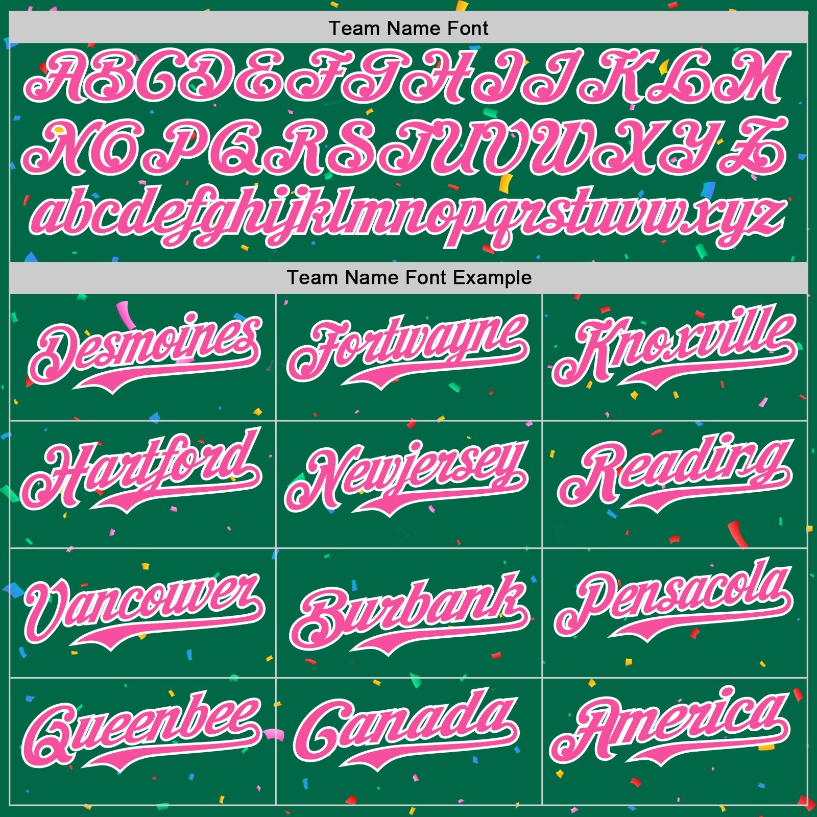 Custom Kelly Green Pink-White 3D Pattern Design Confetti Colorful Speckle Authentic Baseball Jersey view 4