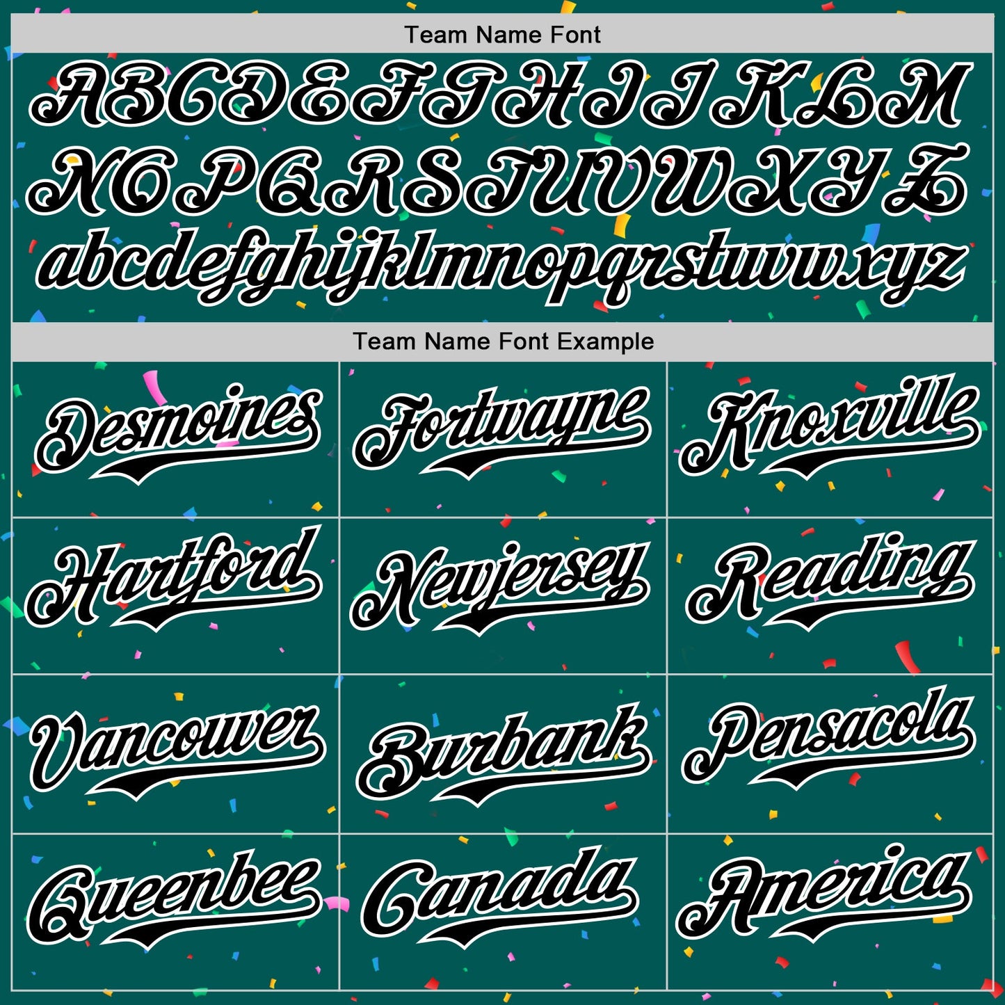 Custom Midnight Green Black-White 3D Pattern Design Confetti Colorful Speckle Authentic Baseball Jersey view 4