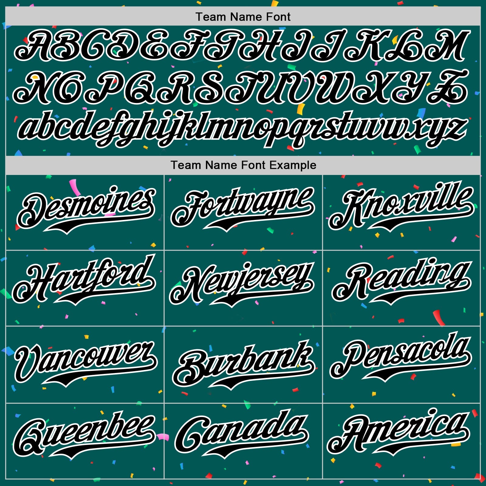 Custom Midnight Green Black-White 3D Pattern Design Confetti Colorful Speckle Authentic Baseball Jersey view 4