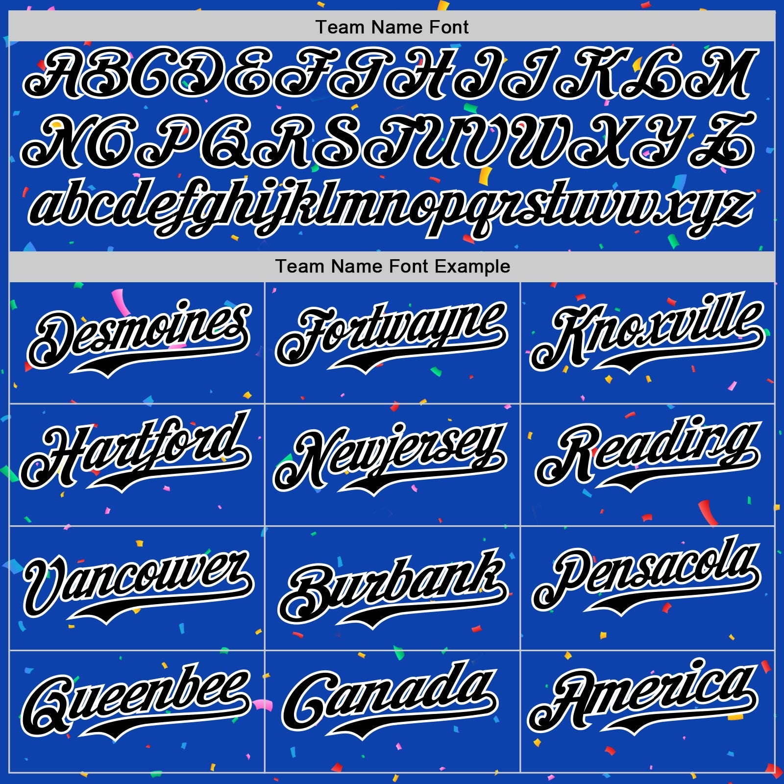 Custom Thunder Blue Black-White 3D Pattern Design Confetti Colorful Speckle Authentic Baseball Jersey view 4