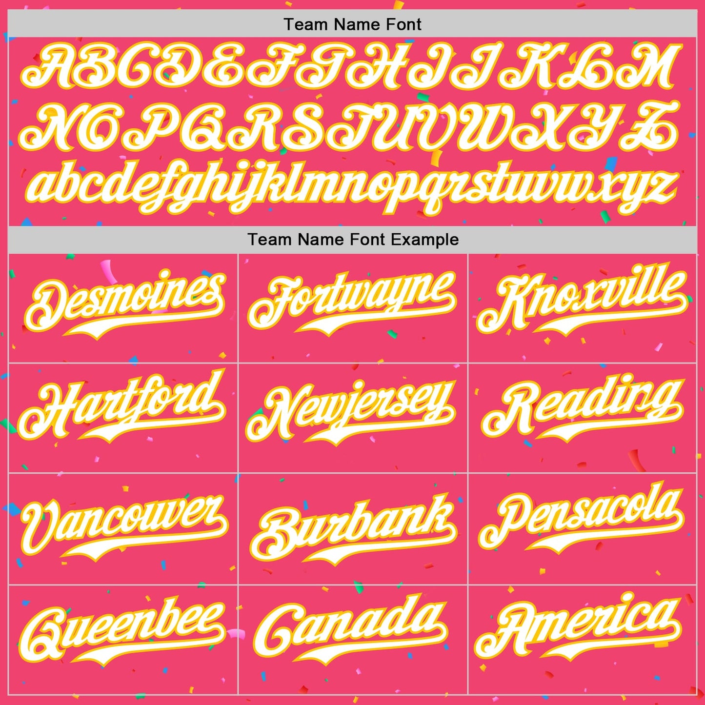 Custom Neon Pink White-Yellow 3D Pattern Design Confetti Colorful Speckle Authentic Baseball Jersey view 4