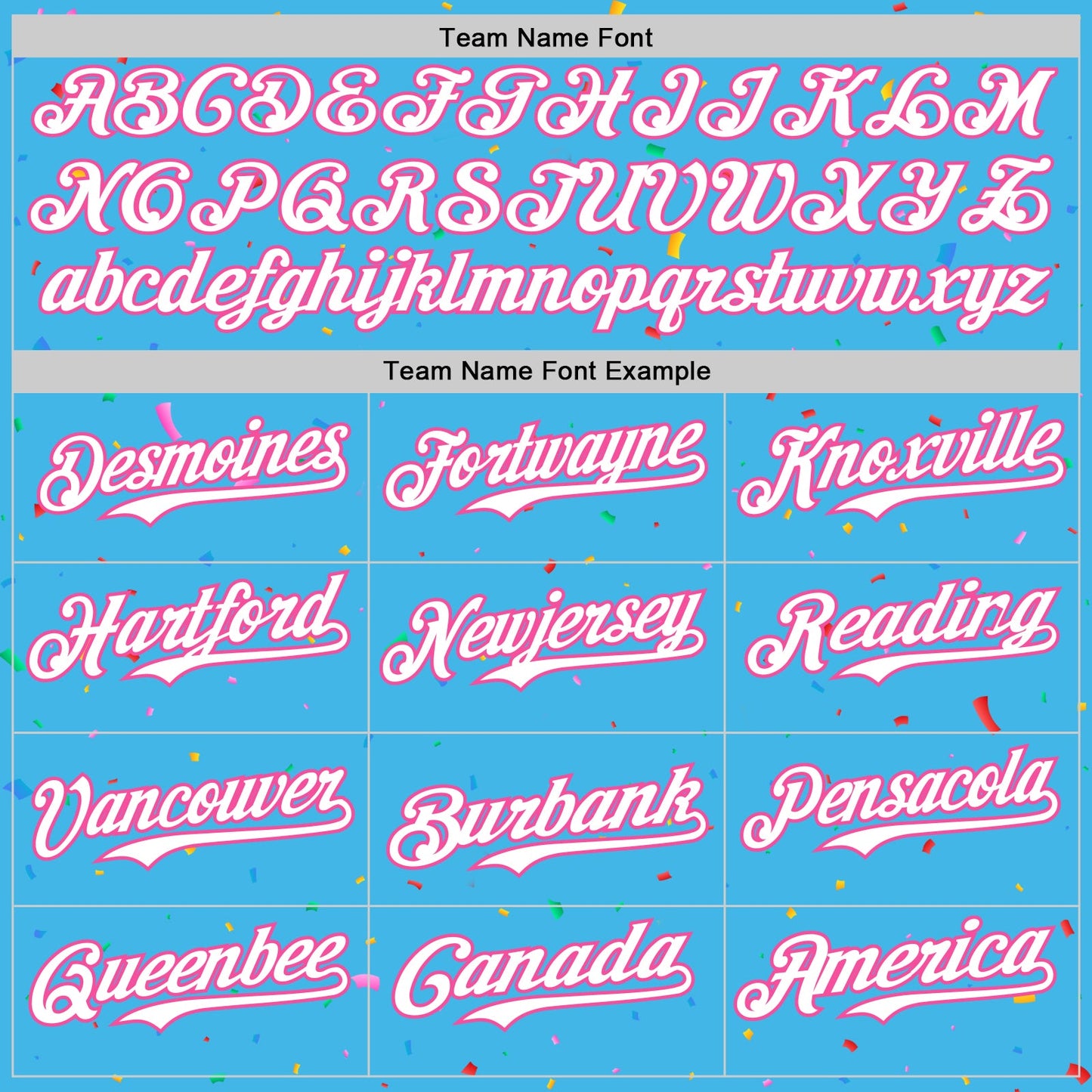 Custom Sky Blue White-Pink 3D Pattern Design Confetti Colorful Speckle Authentic Baseball Jersey view 4