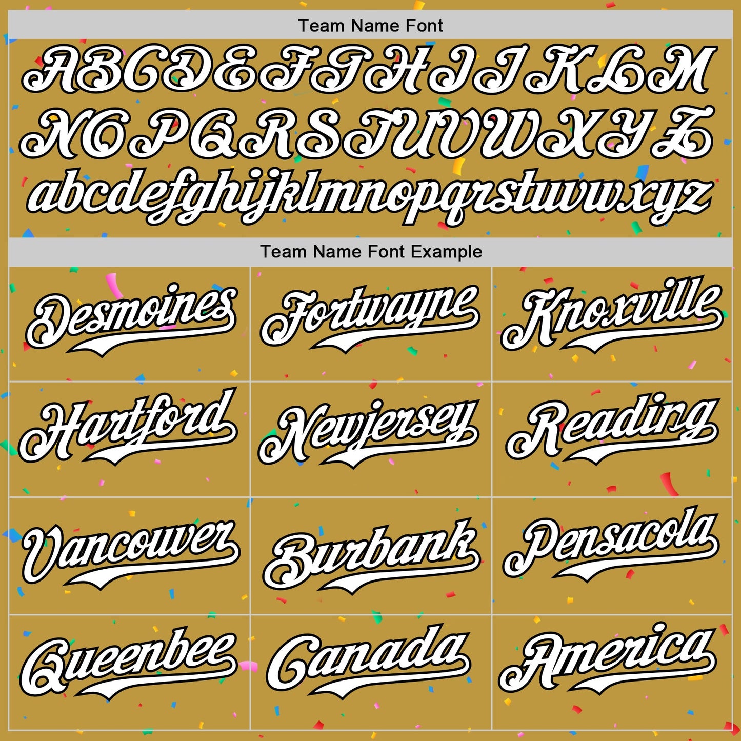Custom Old Gold White-Black 3D Pattern Design Confetti Colorful Speckle Authentic Baseball Jersey view 4