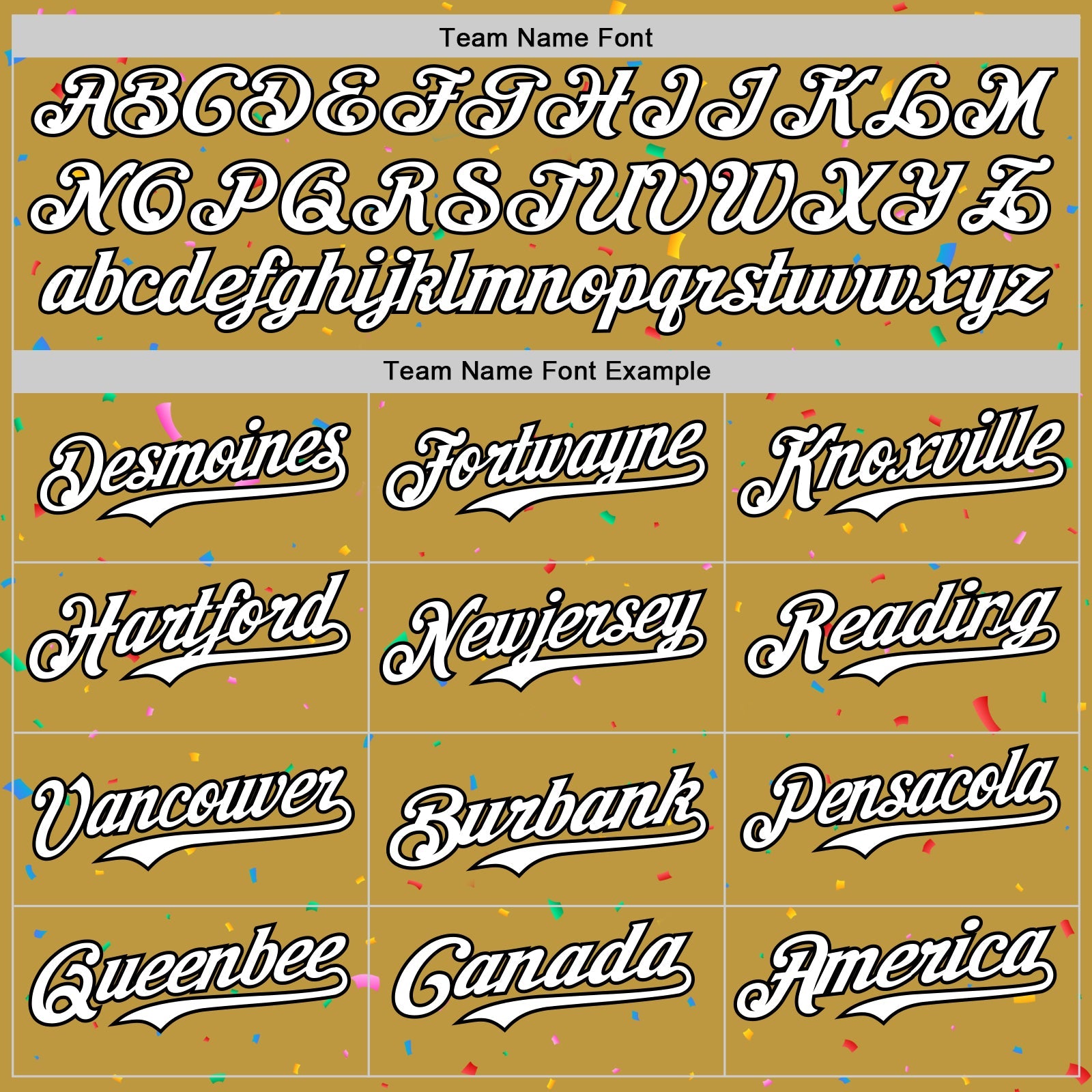 Custom Old Gold White-Black 3D Pattern Design Confetti Colorful Speckle Authentic Baseball Jersey view 4