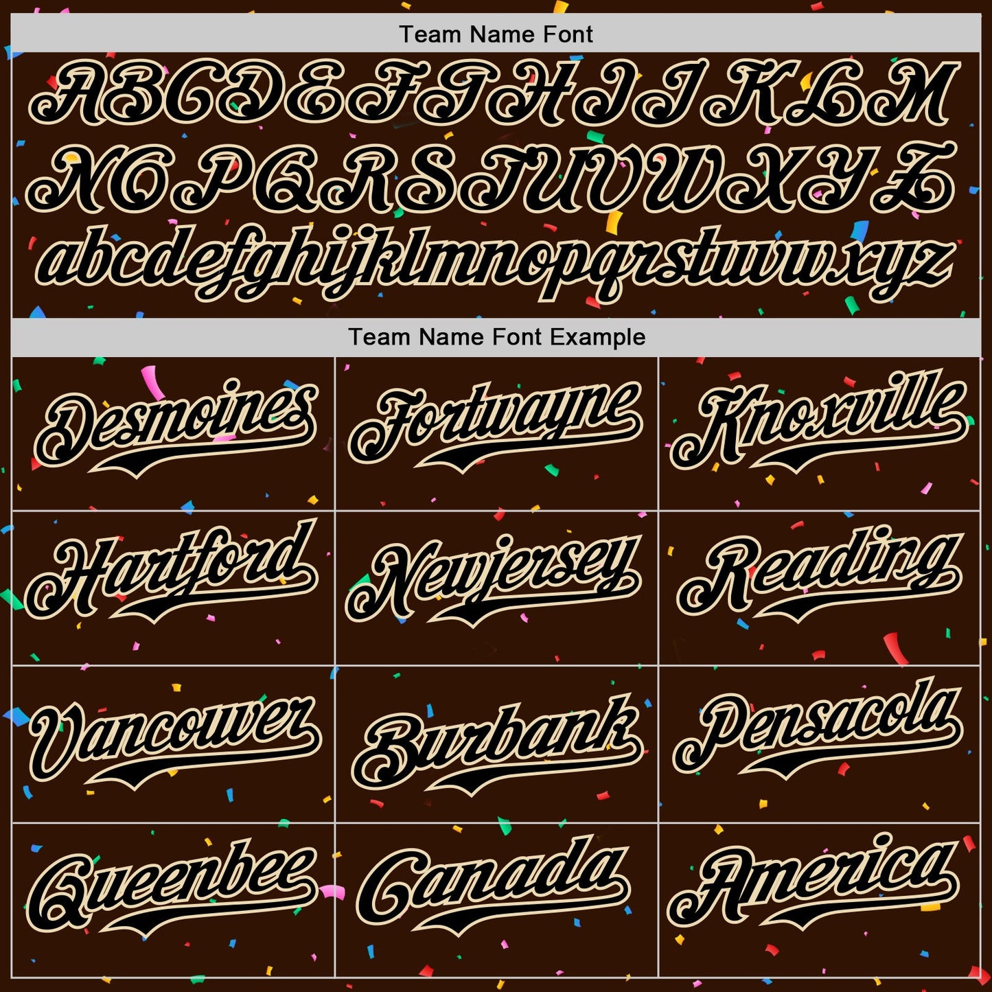 Custom Brown Black-Cream 3D Pattern Design Confetti Colorful Speckle Authentic Baseball Jersey view 4