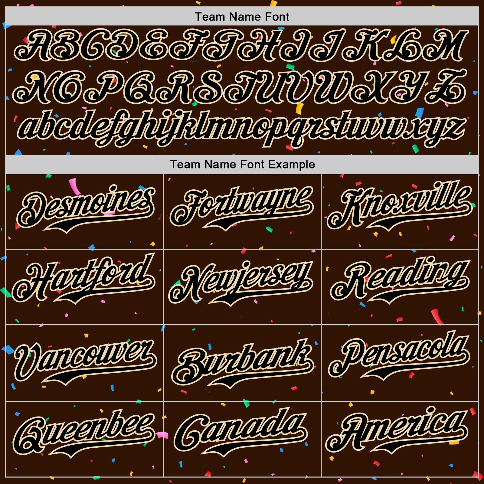 Custom Brown Black-Cream 3D Pattern Design Confetti Colorful Speckle Authentic Baseball Jersey view 4
