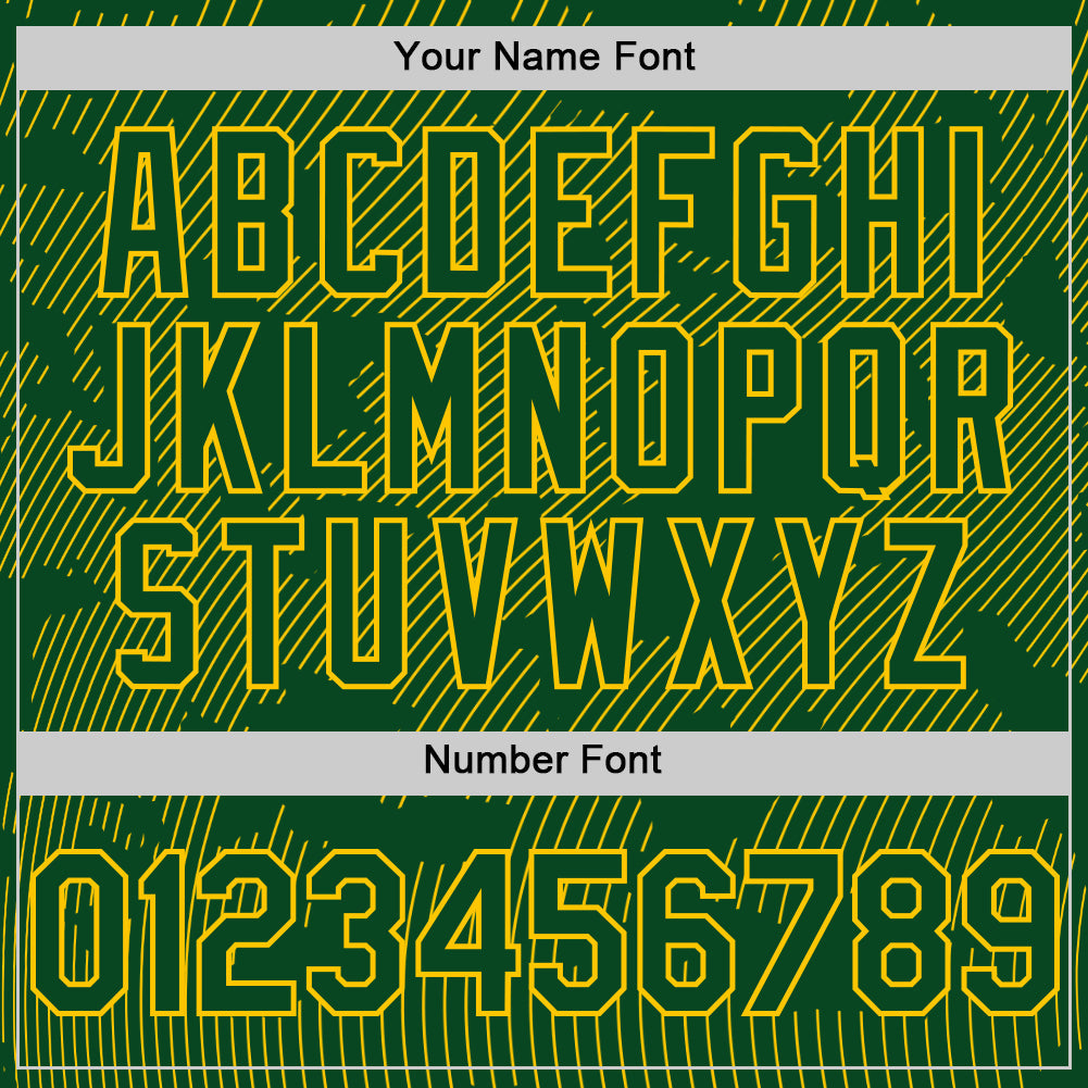 Custom Green Yellow Curve Lines Authentic Baseball Jersey view 5
