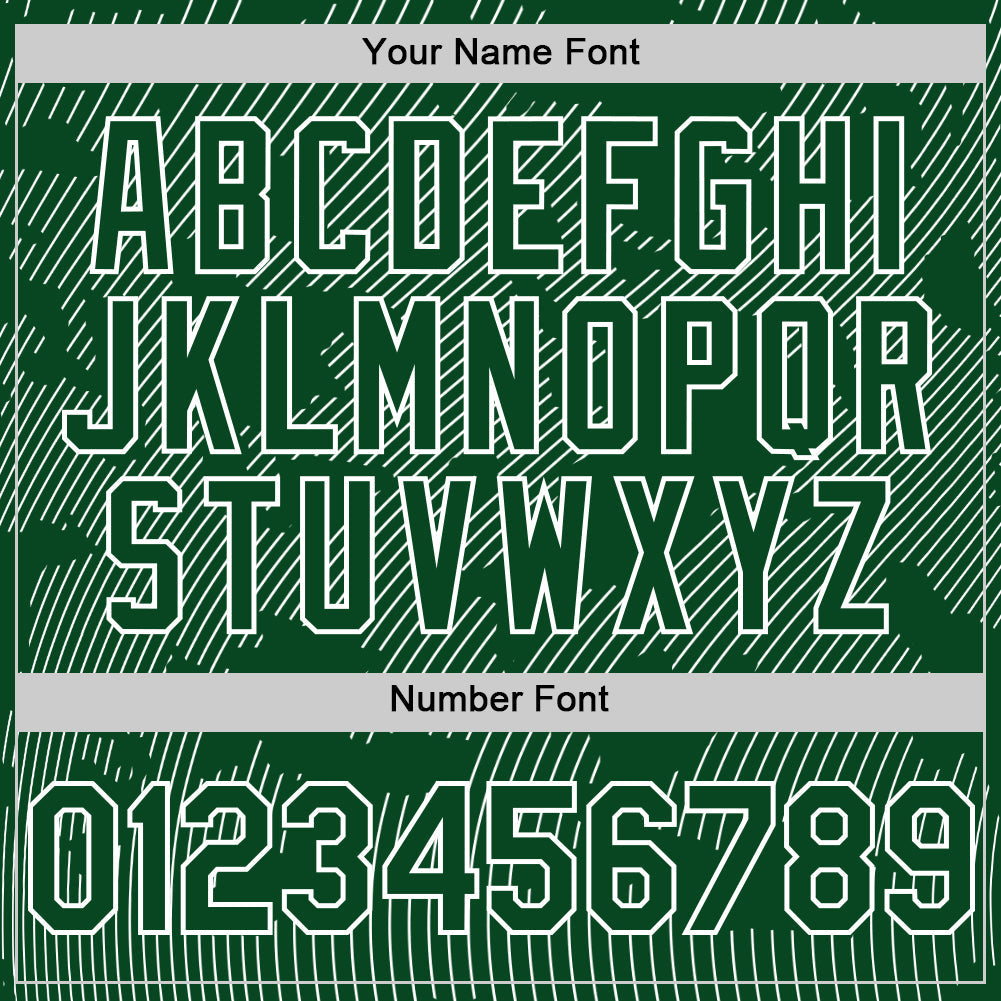 Custom Green White Curve Lines Authentic Baseball Jersey view 5