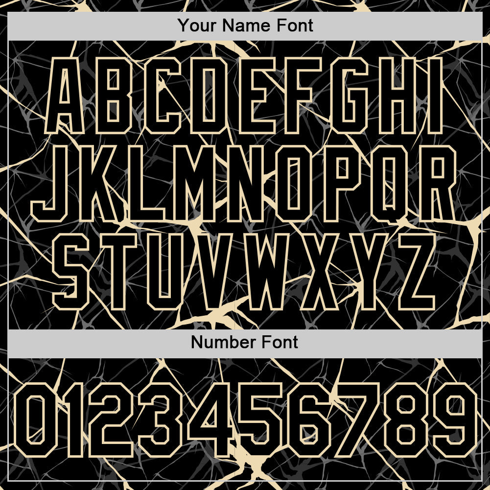 Custom Black Cream 3D Pattern Design Abstract Network Authentic Baseball Jersey view 5