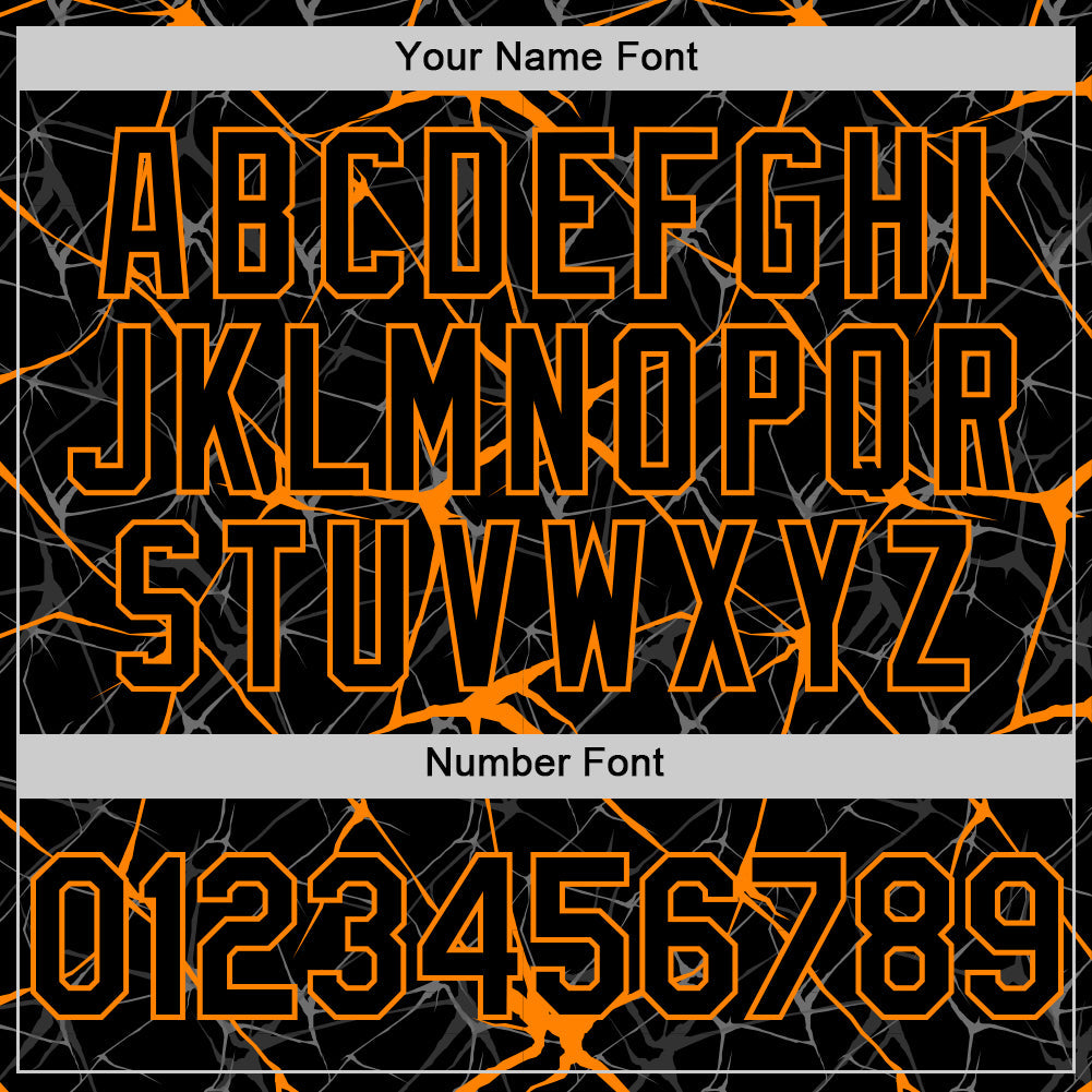 Custom Black Bay Orange 3D Pattern Design Abstract Network Authentic Baseball Jersey view 5