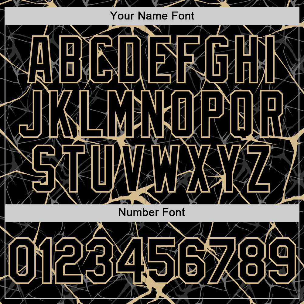 Custom Black Vegas Gold 3D Pattern Design Abstract Network Authentic Baseball Jersey view 5