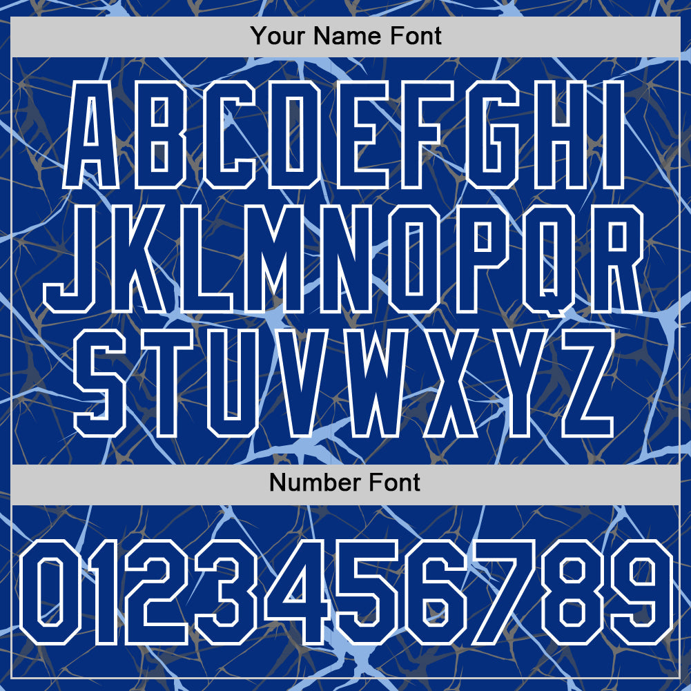 Custom Royal Light Blue-White 3D Pattern Design Abstract Network Authentic Baseball Jersey view 5