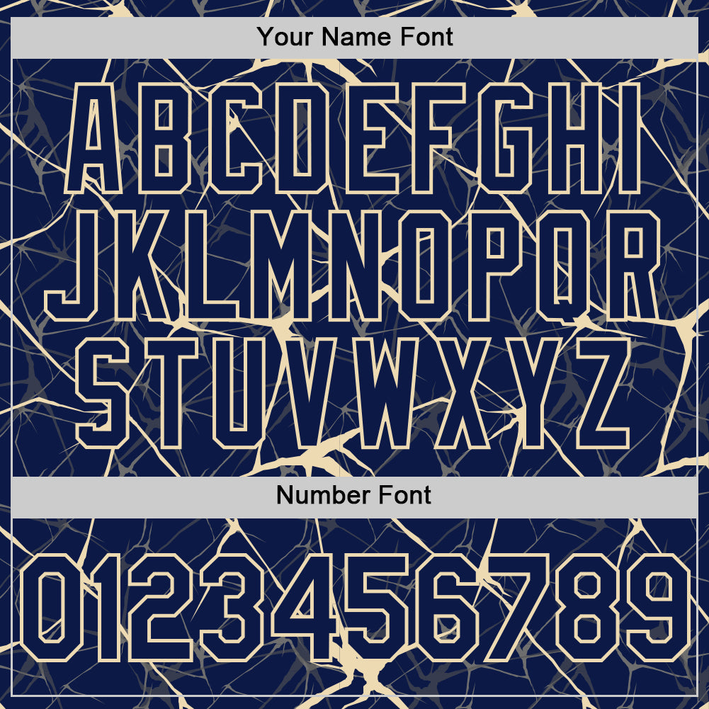 Custom Navy Cream 3D Pattern Design Abstract Network Authentic Baseball Jersey view 5